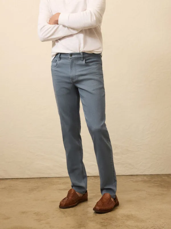 Stretch Terry 5-Pocket Pant - Rocky Blue sold by Faherty