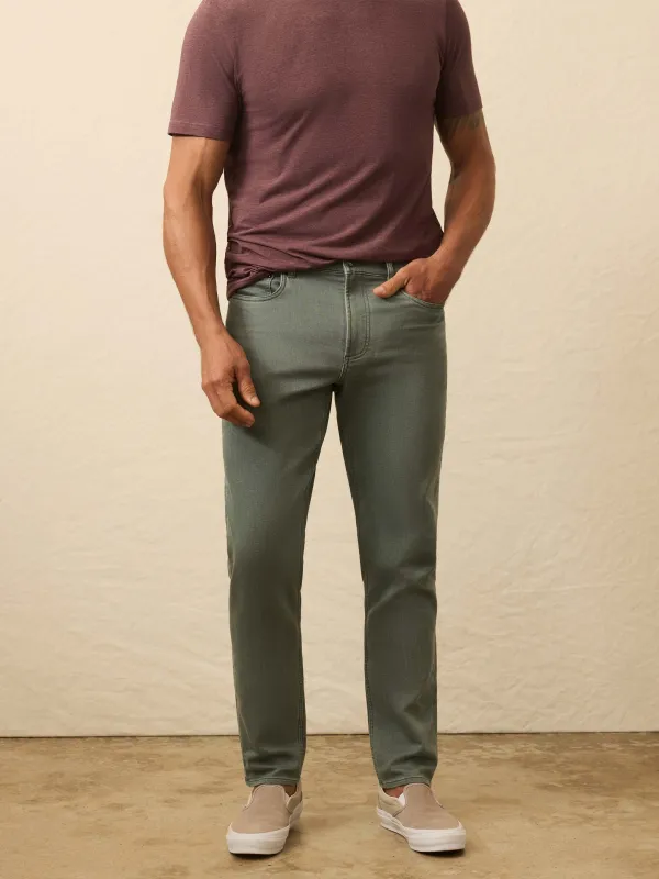 Stretch Terry 5-Pocket Pant - Stormy Seas sold by Faherty