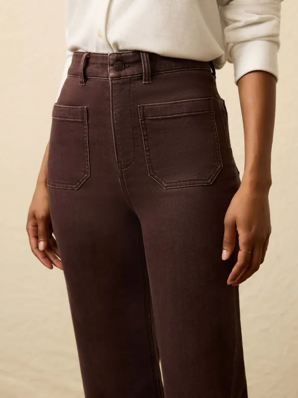 Stretch Terry Patch Pocket Pant - Northern Brown sold by Faherty