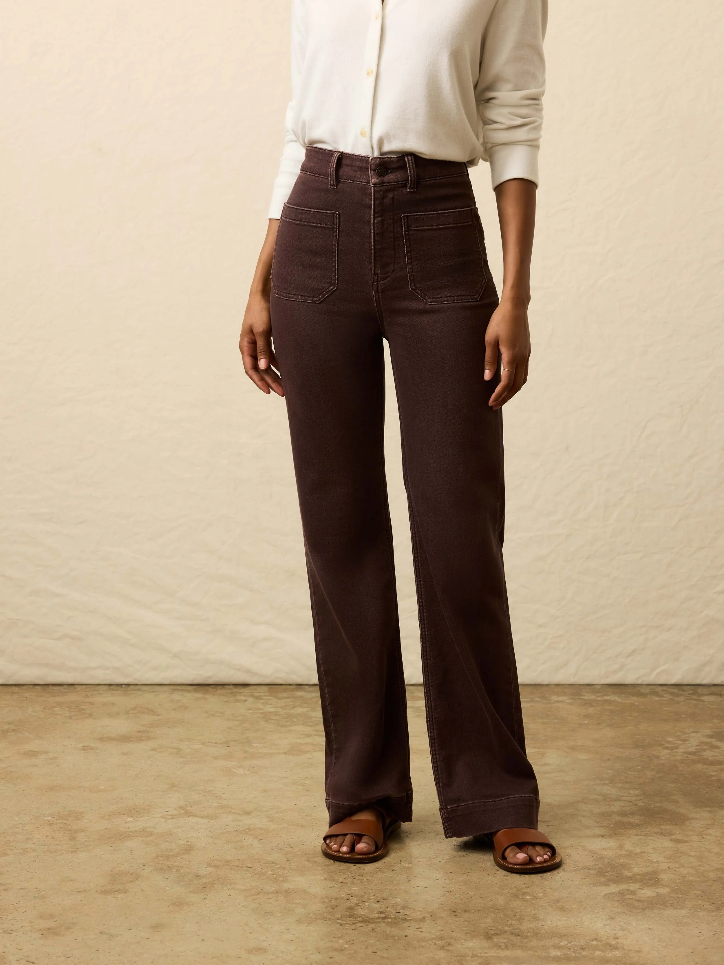 Stretch Terry Patch Pocket Pant - Northern Brown sold by Faherty product image thumbnail 4