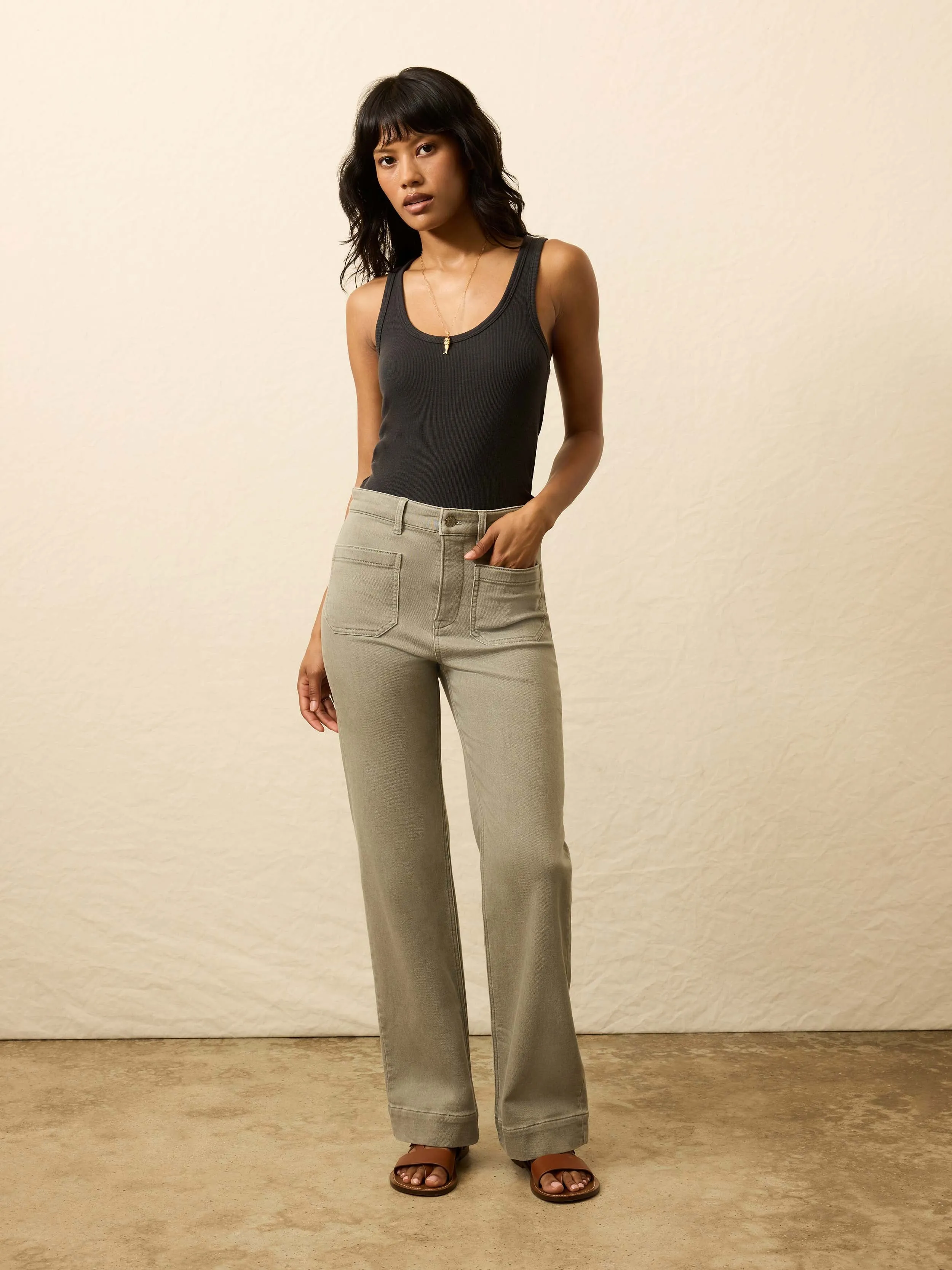 Stretch Terry Patch Pocket Pant - Coastal Sage sold by Faherty product image thumbnail 5