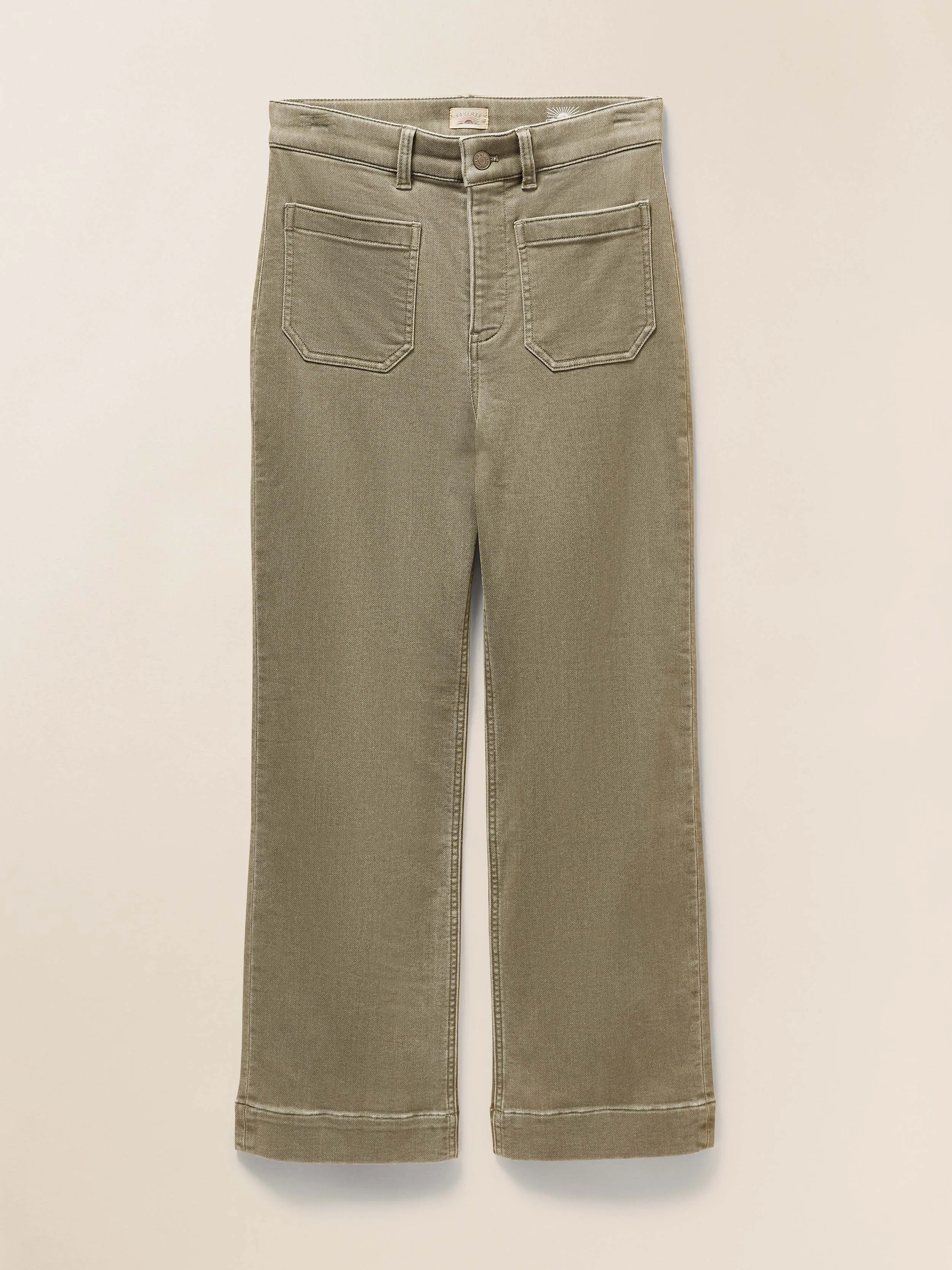 Stretch Terry Patch Pocket Ankle Pant - Coastal Sage sold by Faherty