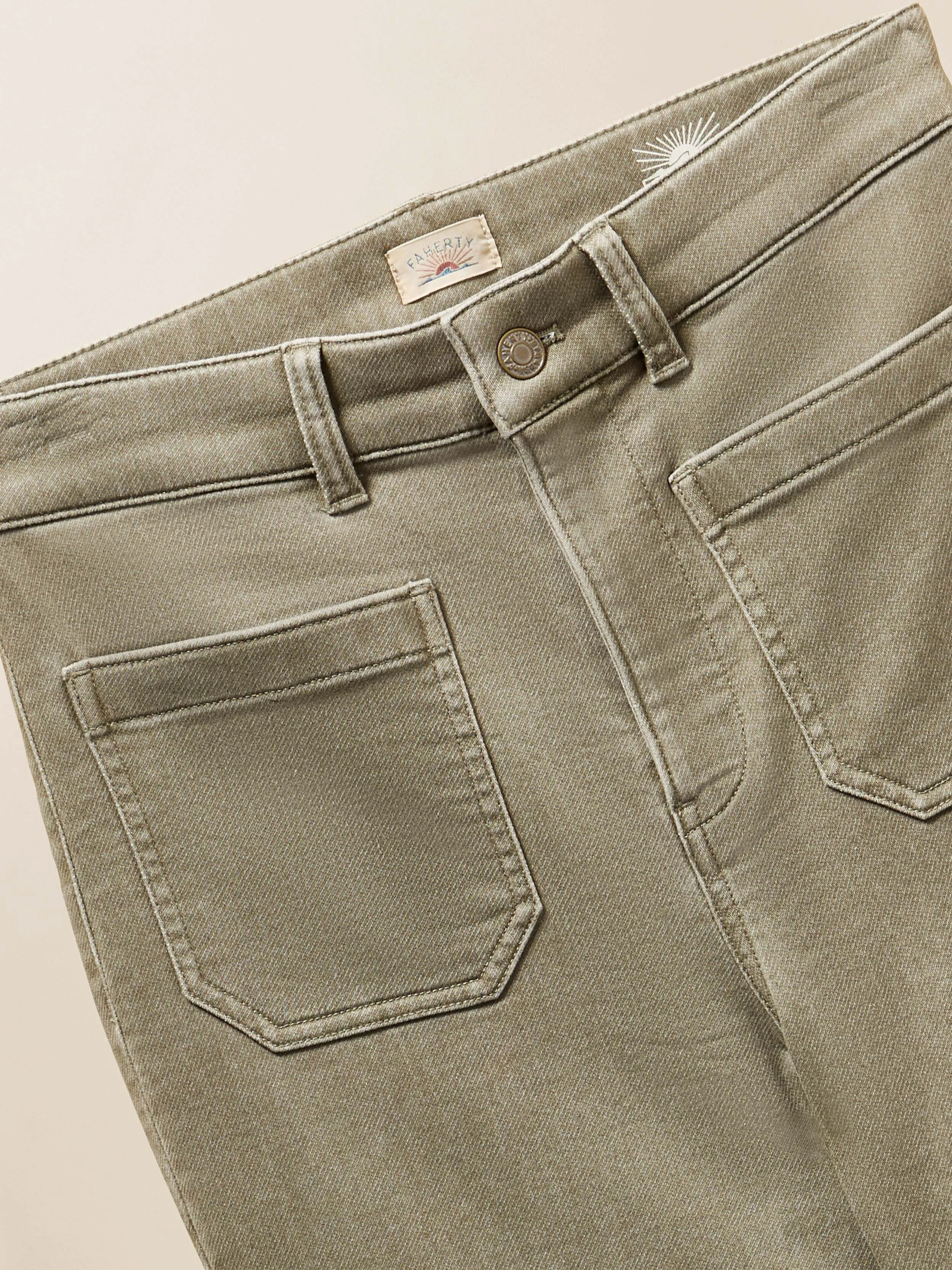 Stretch Terry Patch Pocket Ankle Pant - Coastal Sage sold by Faherty product image thumbnail 2