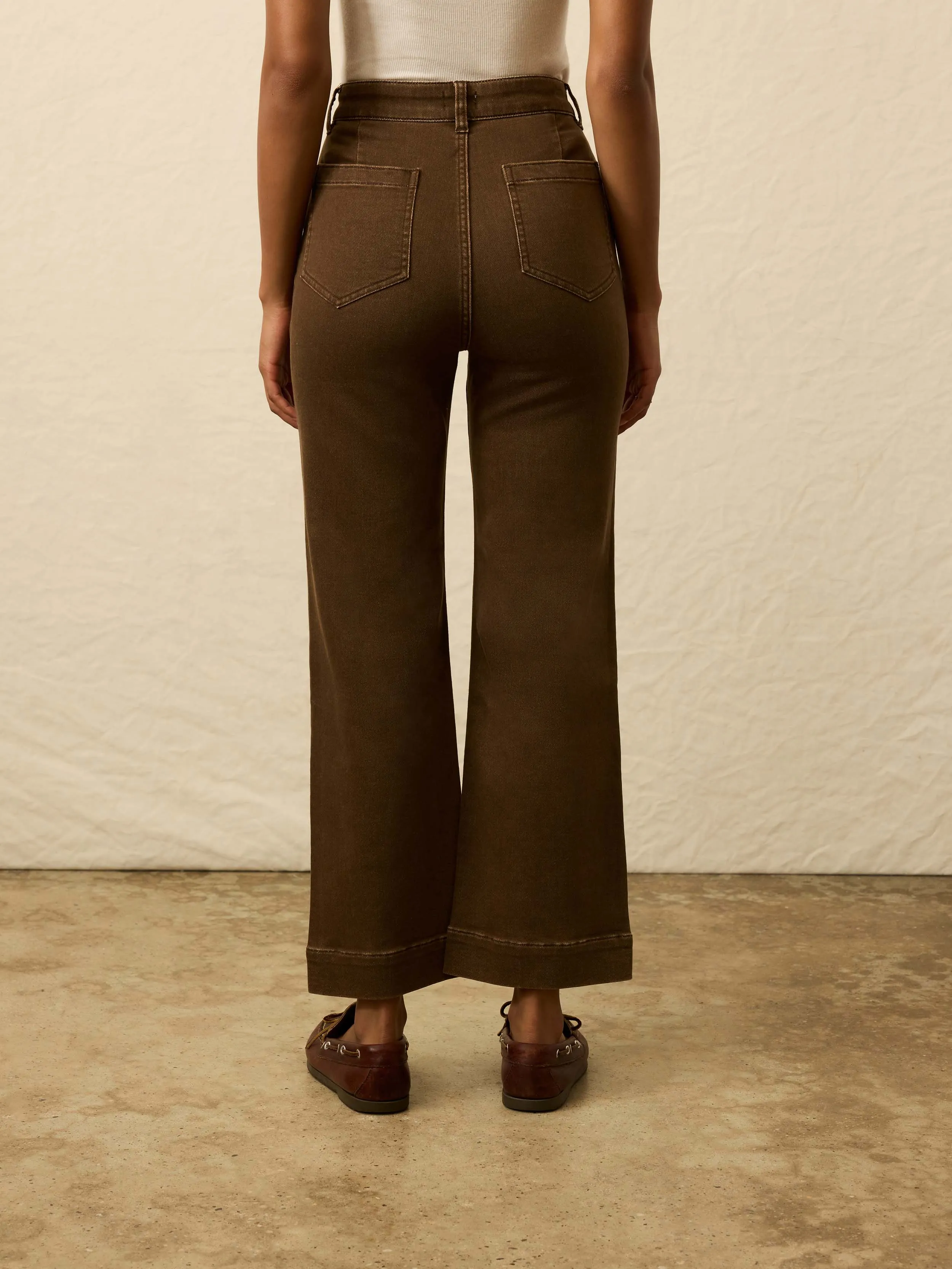 Stretch Terry Patch Pocket Ankle Pant - Walnut sold by Faherty product image thumbnail 4