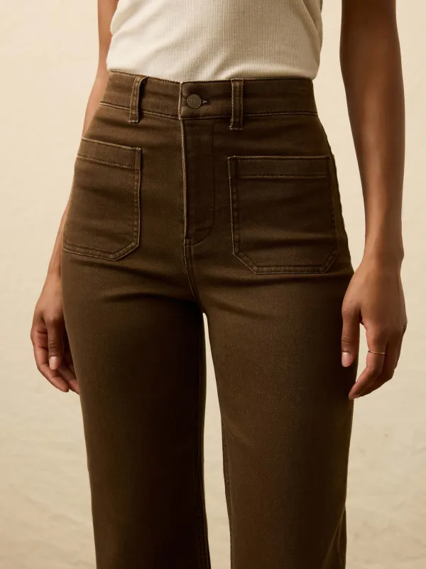 Stretch Terry Patch Pocket Ankle Pant - Walnut sold by Faherty