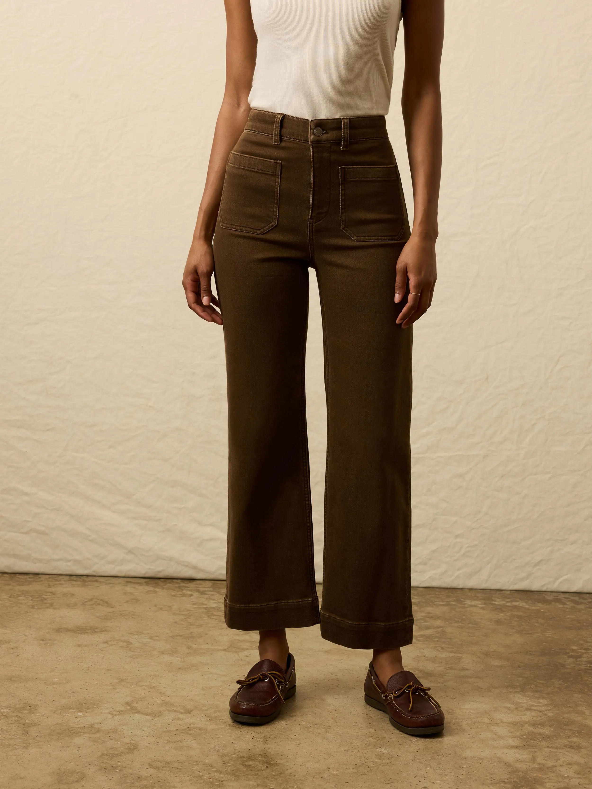 Stretch Terry Patch Pocket Ankle Pant - Walnut sold by Faherty product image thumbnail 3