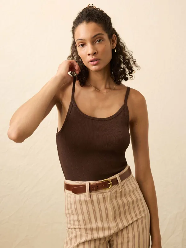 Sunday Rib Tank - Chicory Coffee sold by Faherty