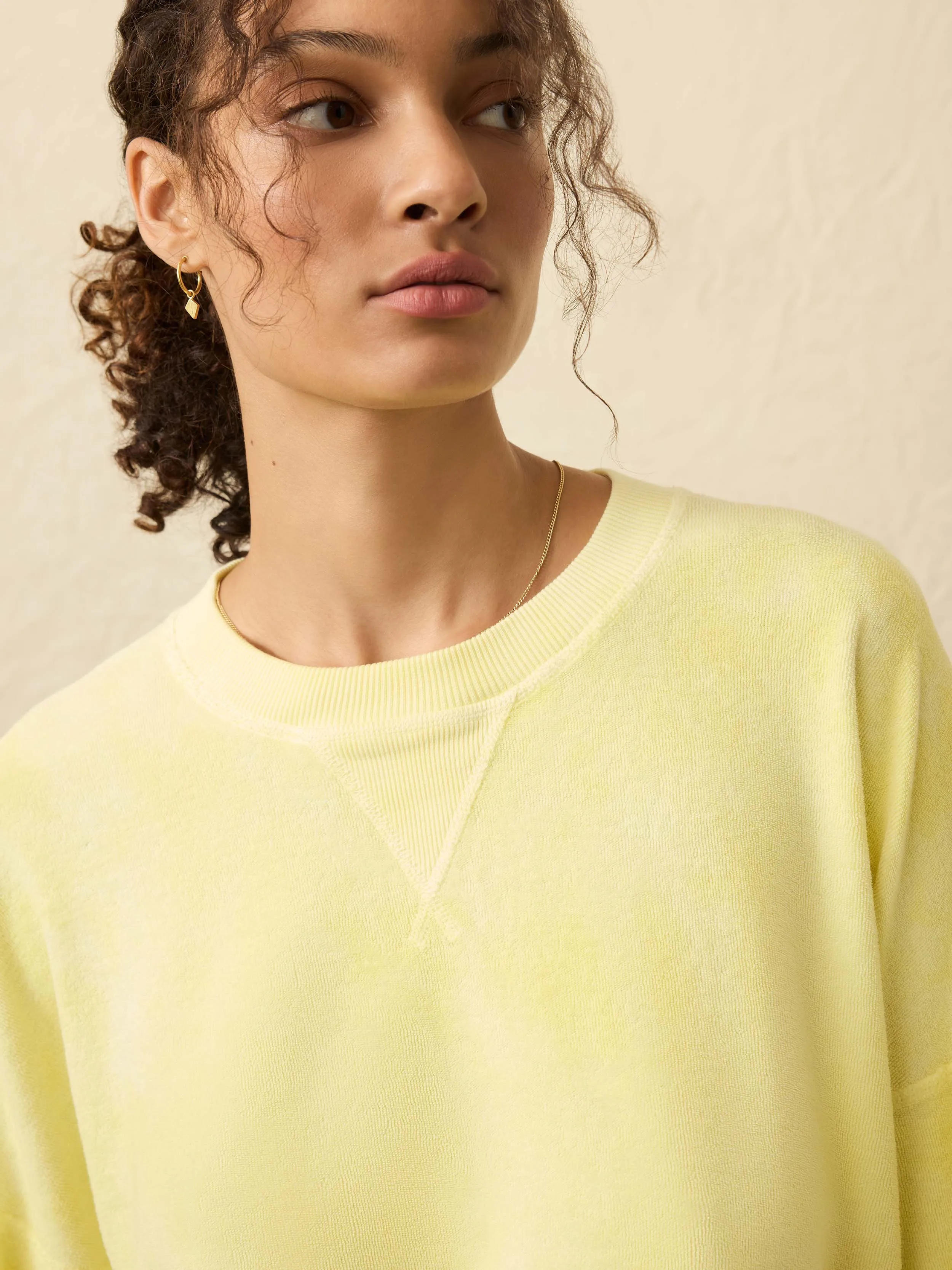 High Tide Terry Crew - Limelight Tie Dye sold by Faherty product image thumbnail 2