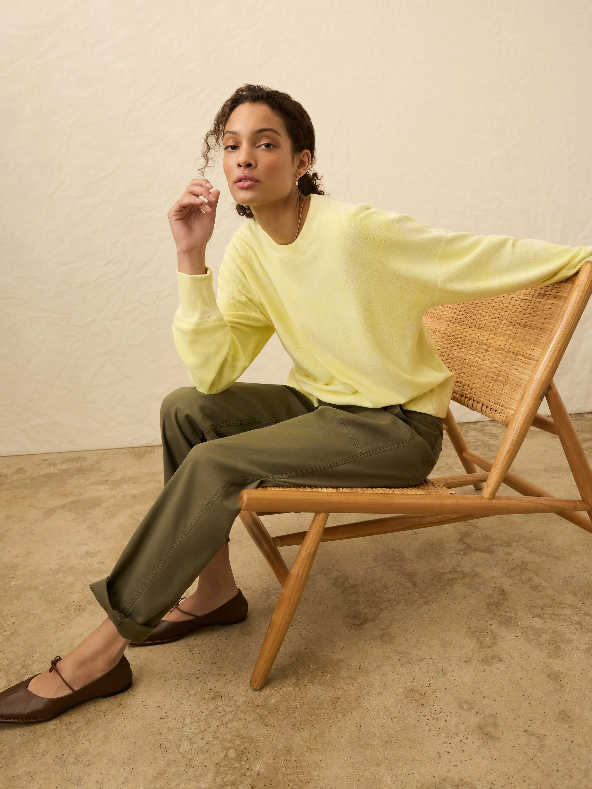 High Tide Terry Crew - Limelight Tie Dye sold by Faherty