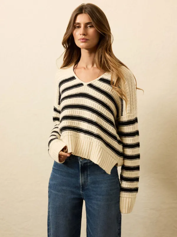 Heirloom Cotton Sweater Polo - Licorice Lines sold by Faherty