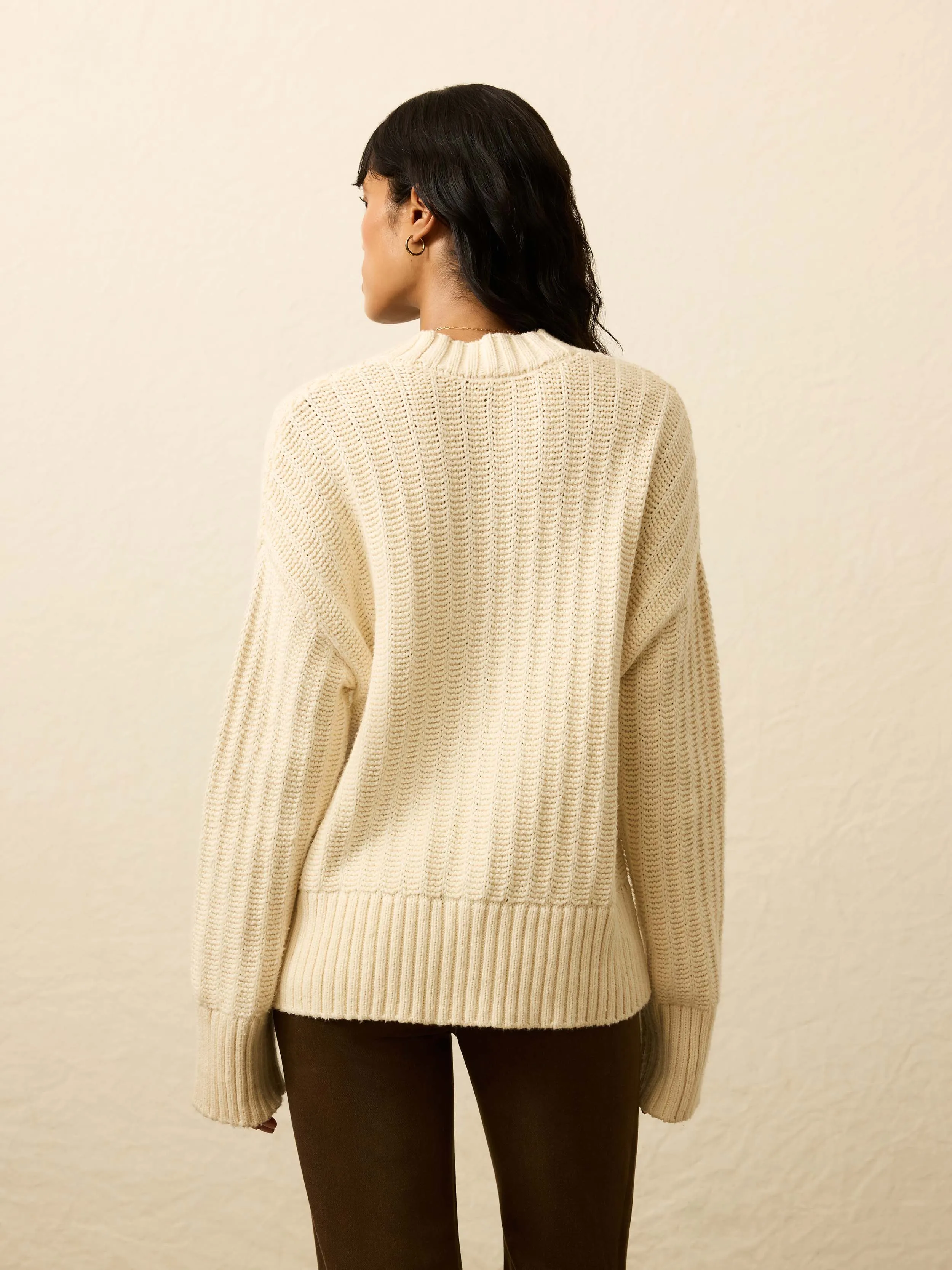 Heirloom Cotton Relaxed Cardigan - Cream sold by Faherty product image thumbnail 5