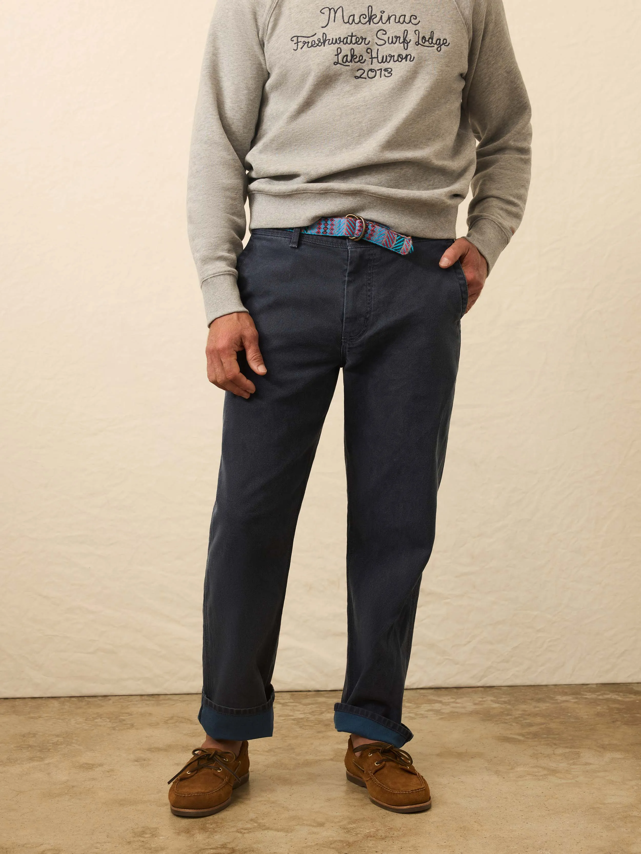 Sunwashed Canvas Utility Pant - Oceancrest Wash sold by Faherty