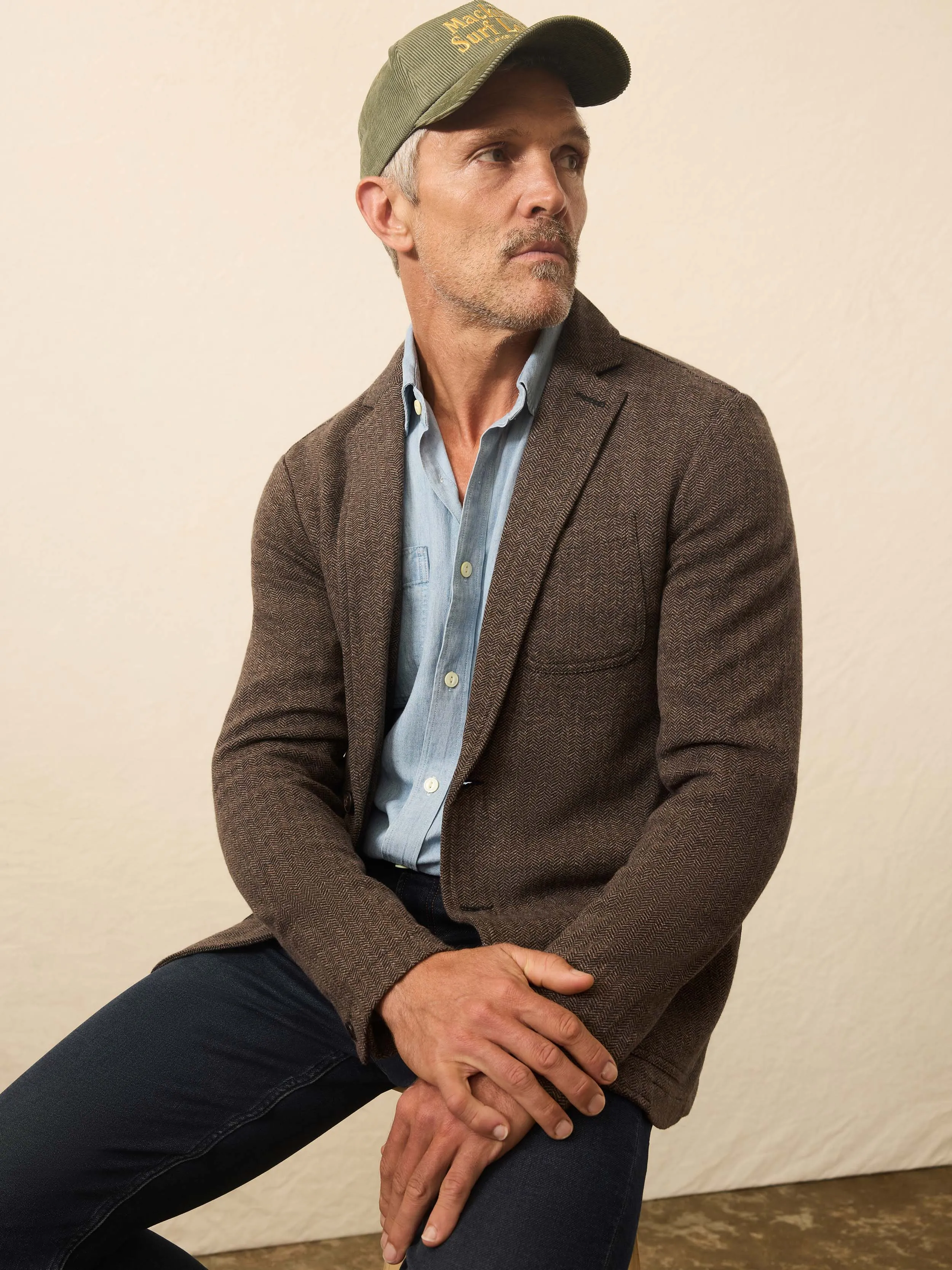 Inlet Knit Tweed Blazer - Woodland Herringbone sold by Faherty product image thumbnail 5