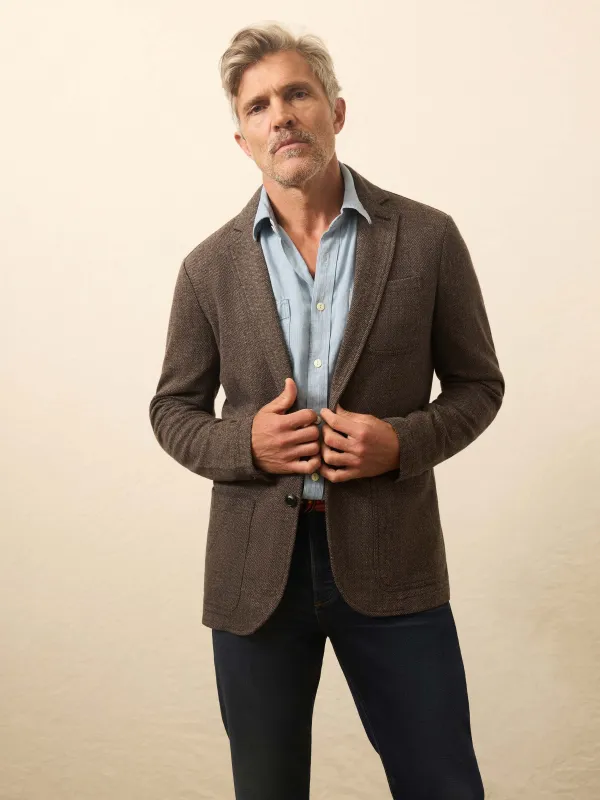 Inlet Knit Tweed Blazer - Woodland Herringbone sold by Faherty
