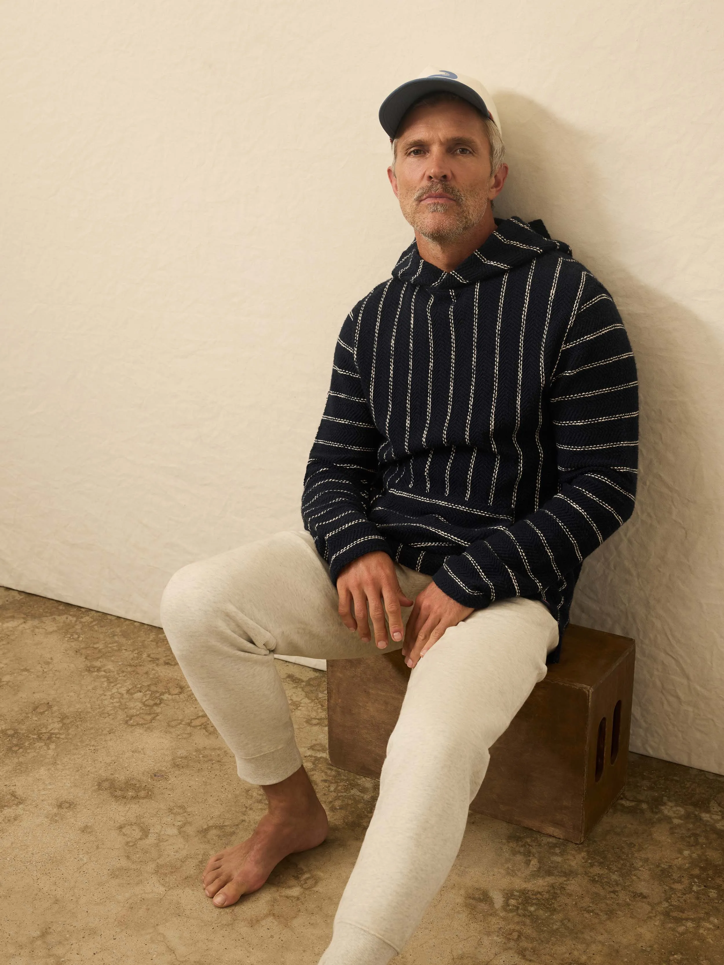 Whitewater Hoodie - Navy Point Stripe sold by Faherty product image thumbnail 3