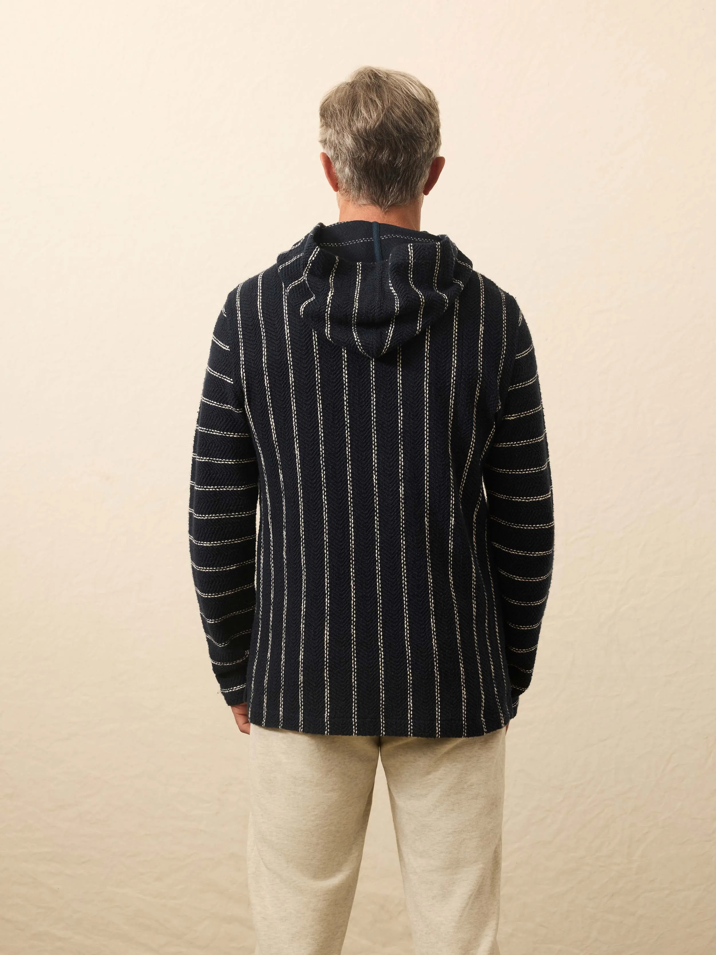 Whitewater Hoodie - Navy Point Stripe sold by Faherty product image thumbnail 4