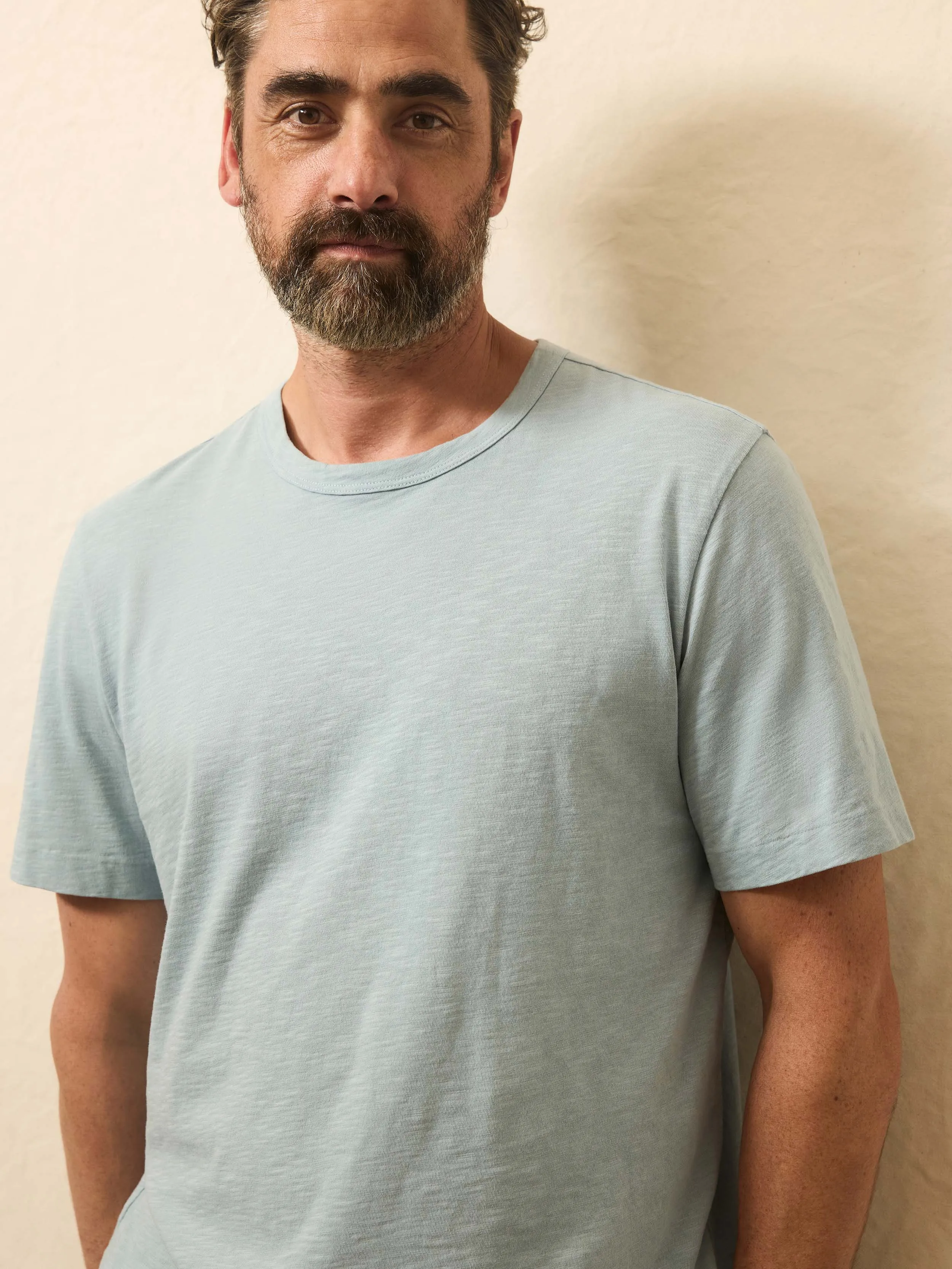 Sunwashed Regenerative Tee - Hull Teal sold by Faherty product image thumbnail 5