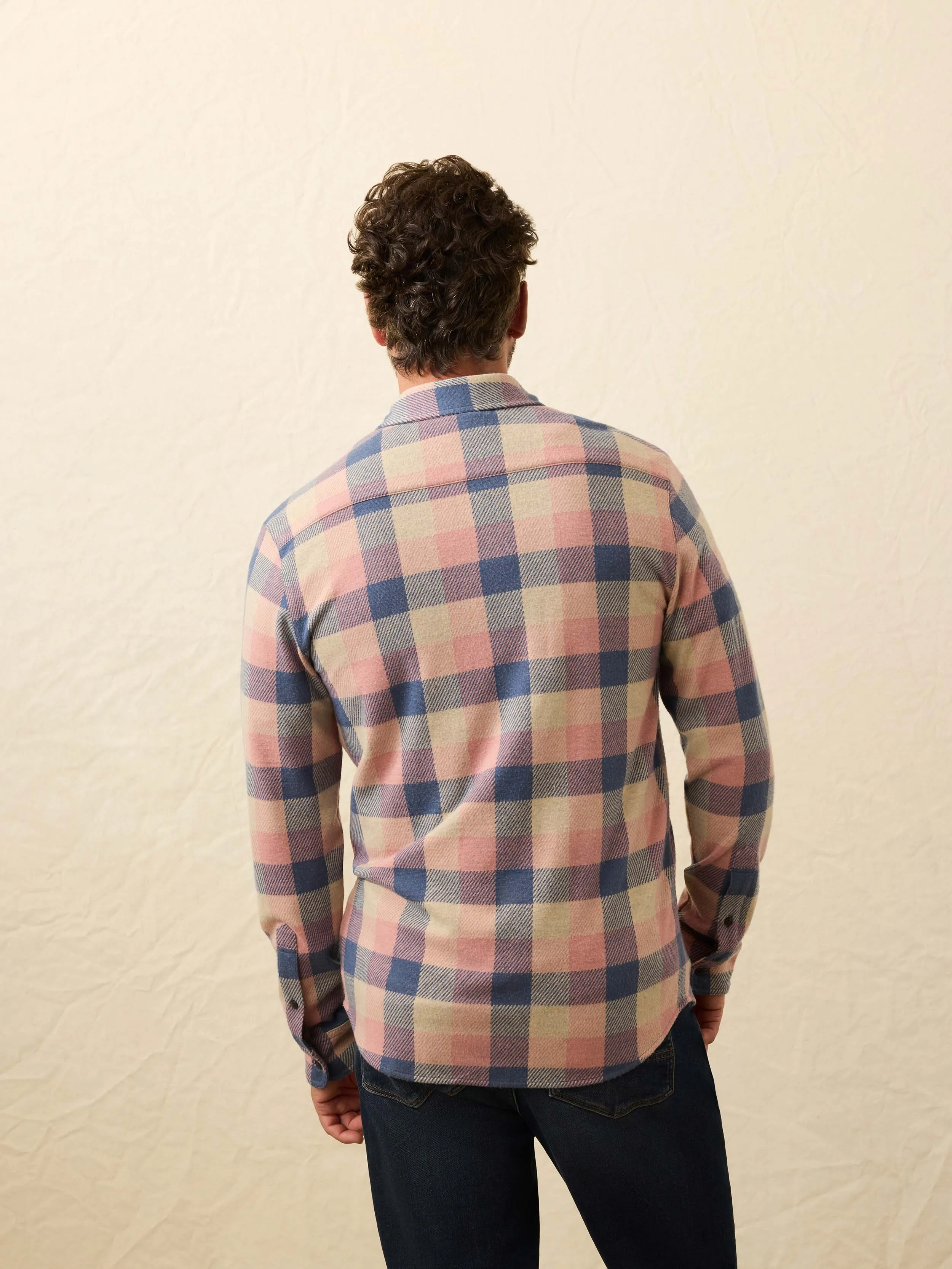 Legend™ Sweater Shirt (Single Pocket) - Copper Navy Buffalo sold by Faherty product image thumbnail 3