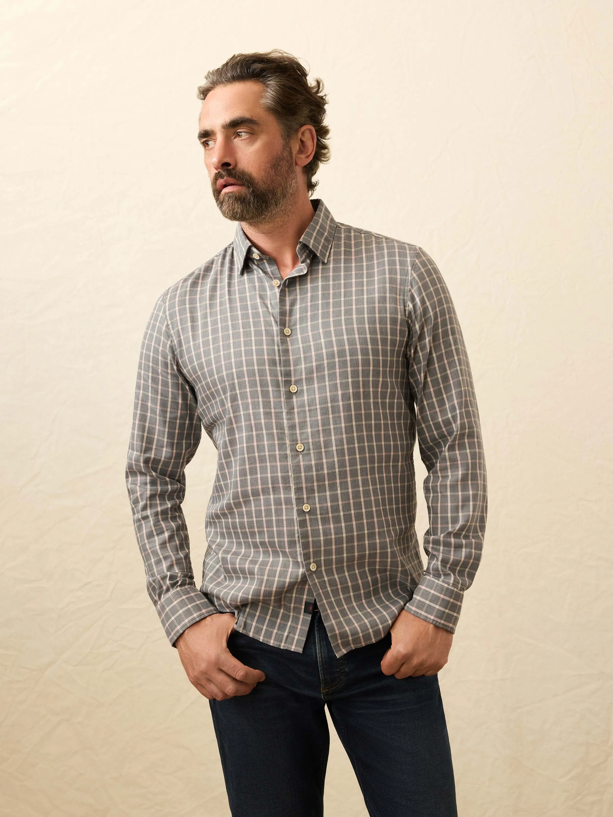 Movement™ Monterey Shirt - Cherry Wood Plaid sold by Faherty