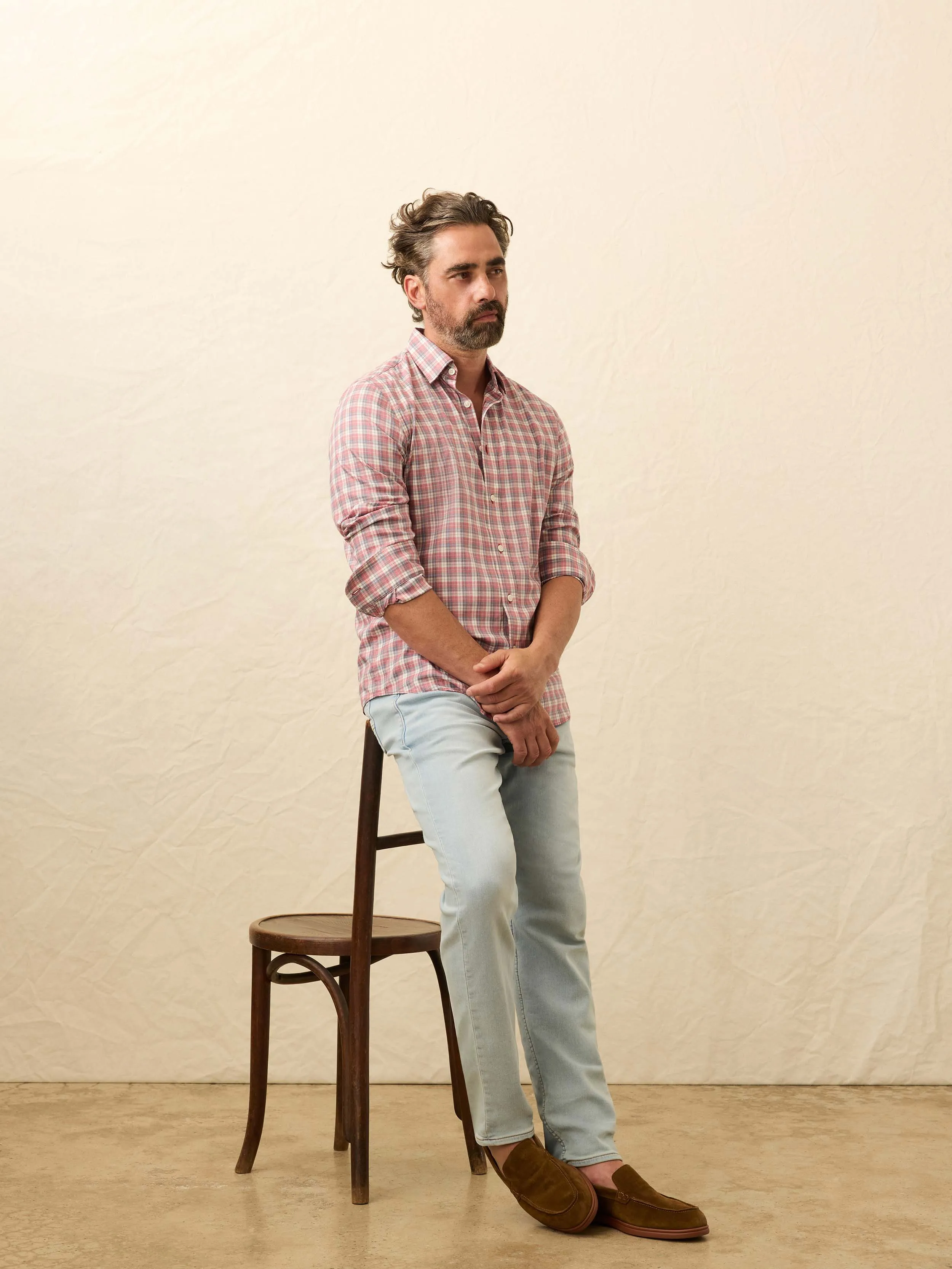 Movement™ Shirt - Red Charcoal Plaid sold by Faherty product image thumbnail 3