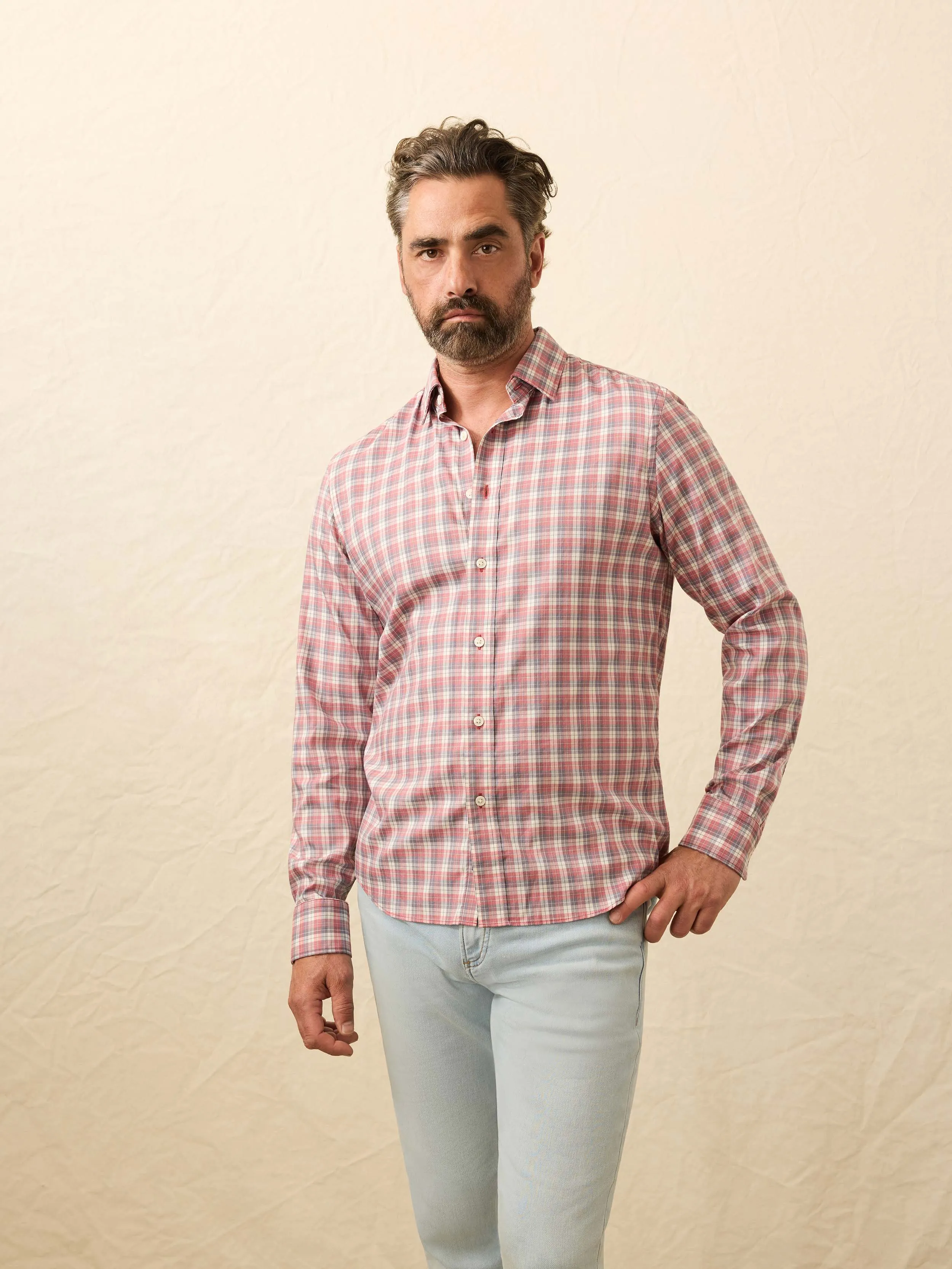 Movement™ Shirt - Red Charcoal Plaid sold by Faherty
