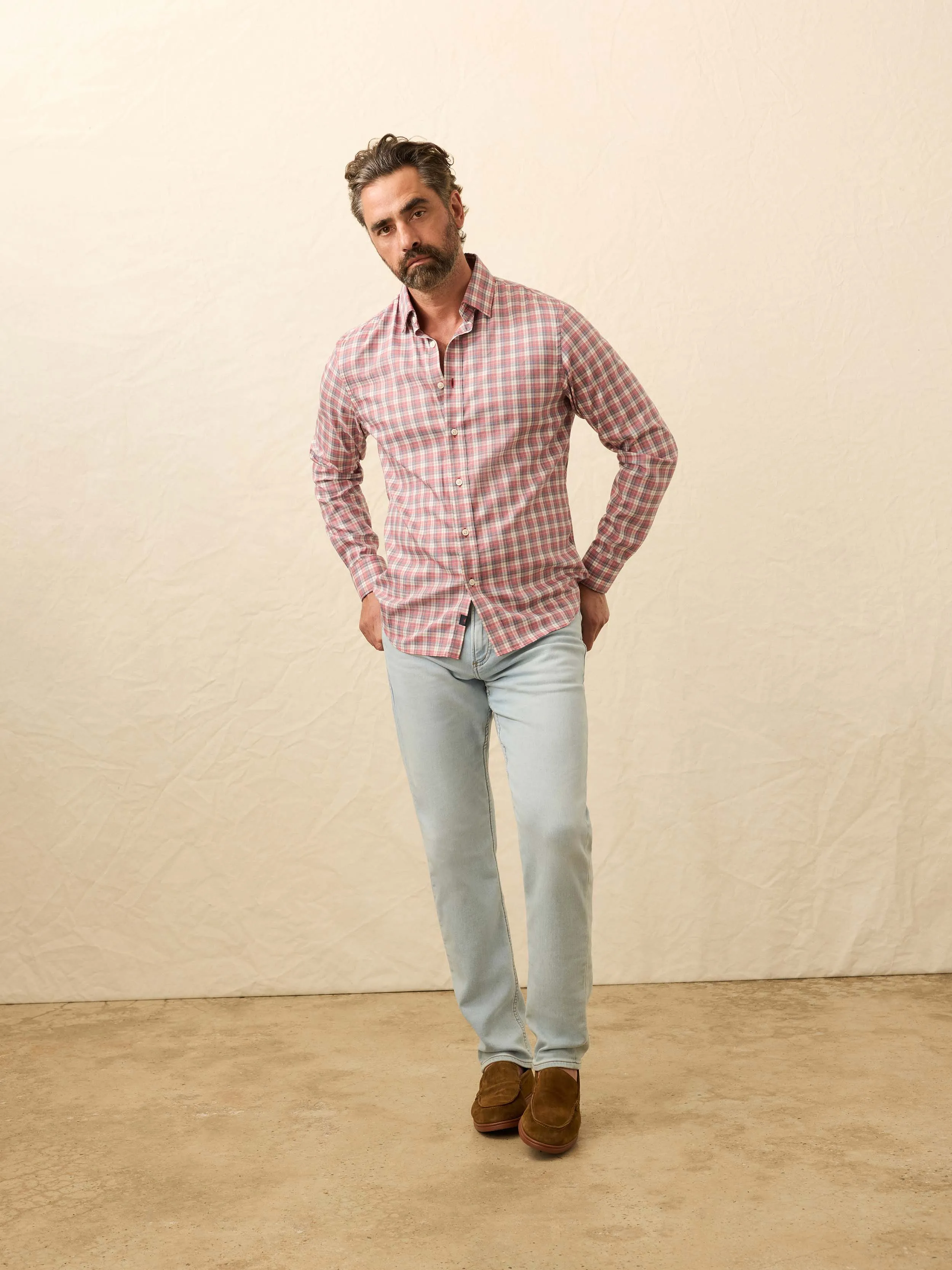 Movement™ Shirt - Red Charcoal Plaid sold by Faherty product image thumbnail 4