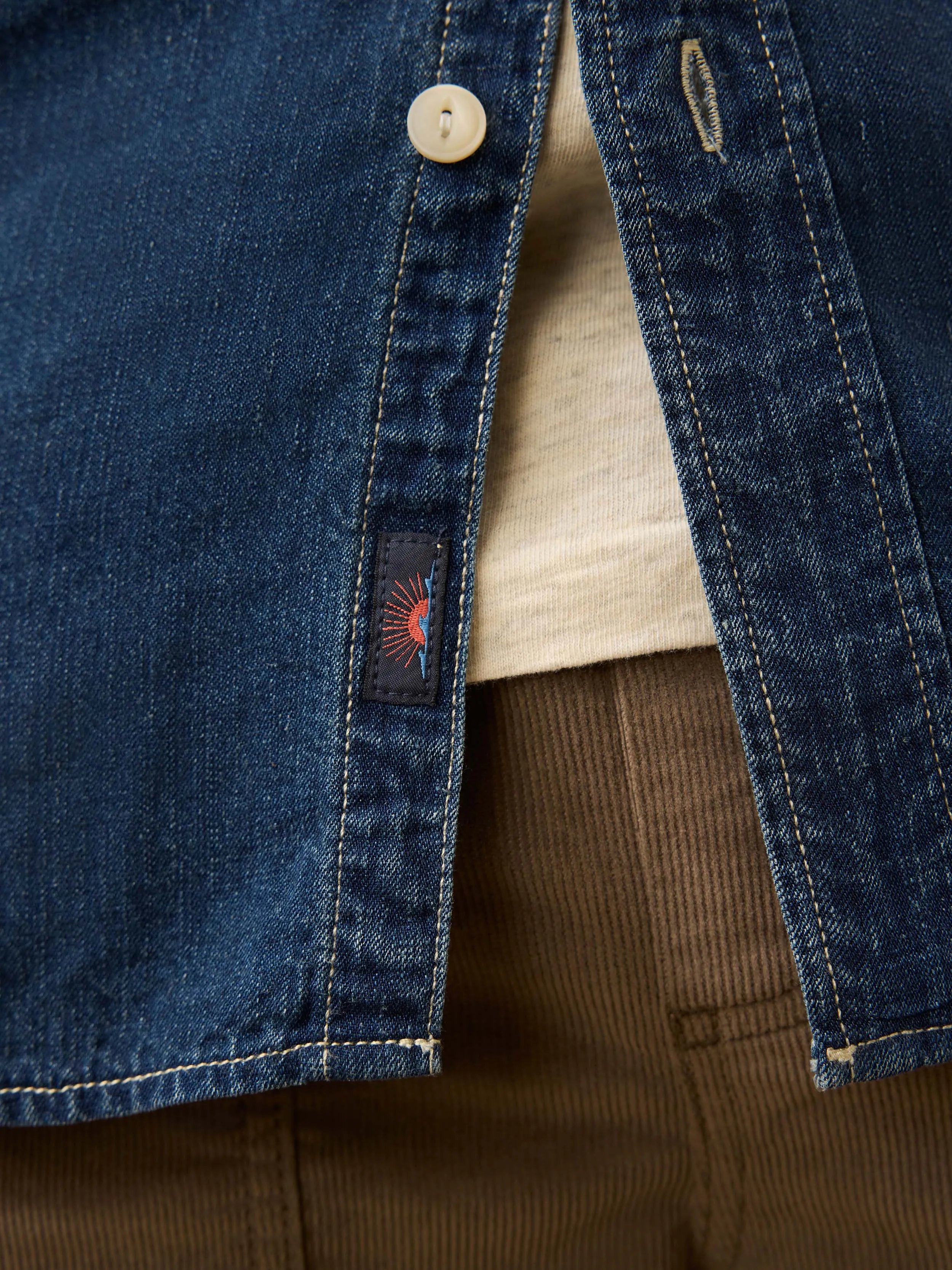 Tried & True Chambray Workshirt - Night Lagoon Wash sold by Faherty product image thumbnail 5