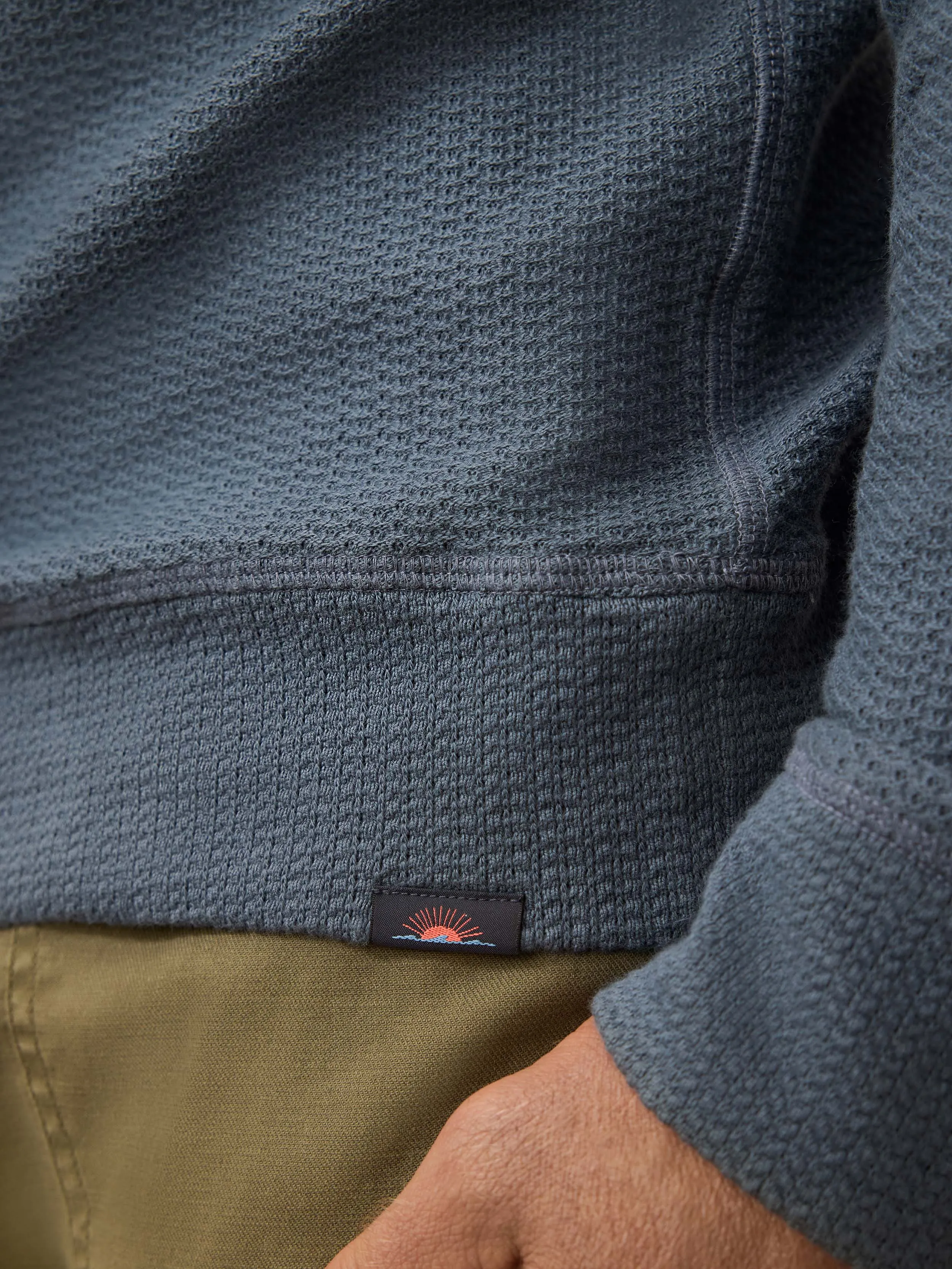 Textured Knit Quarter Zip - Breaker Blue sold by Faherty product image thumbnail 5