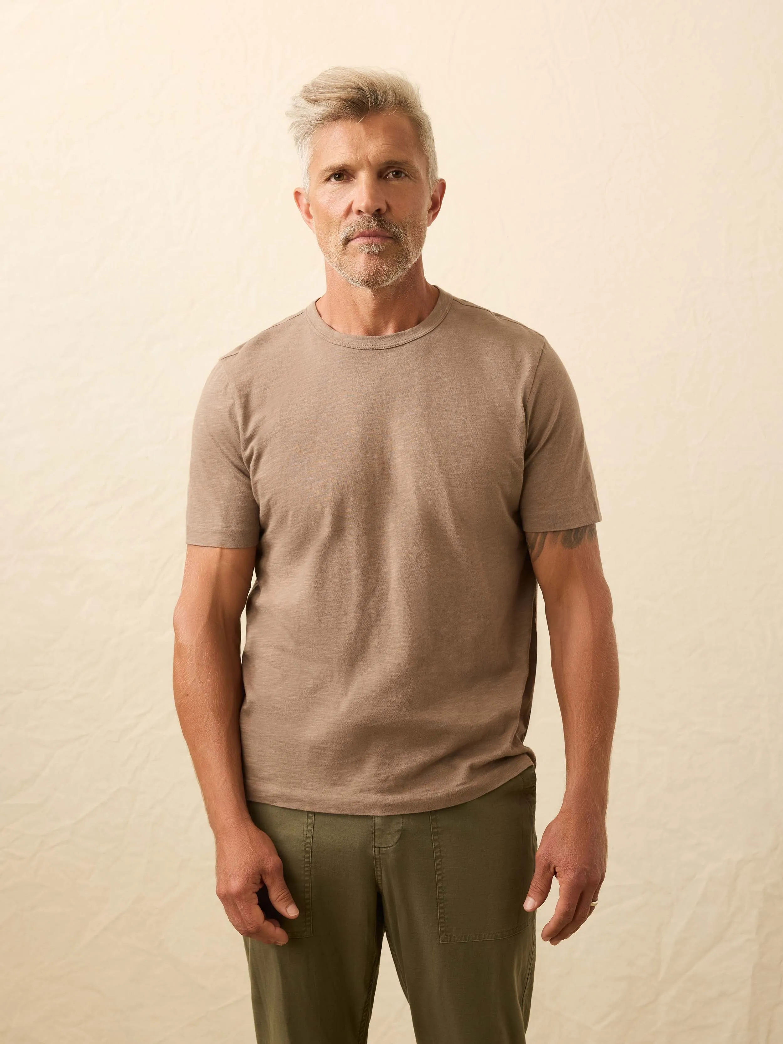 Sunwashed Regenerative Tee - Walnut Branch sold by Faherty