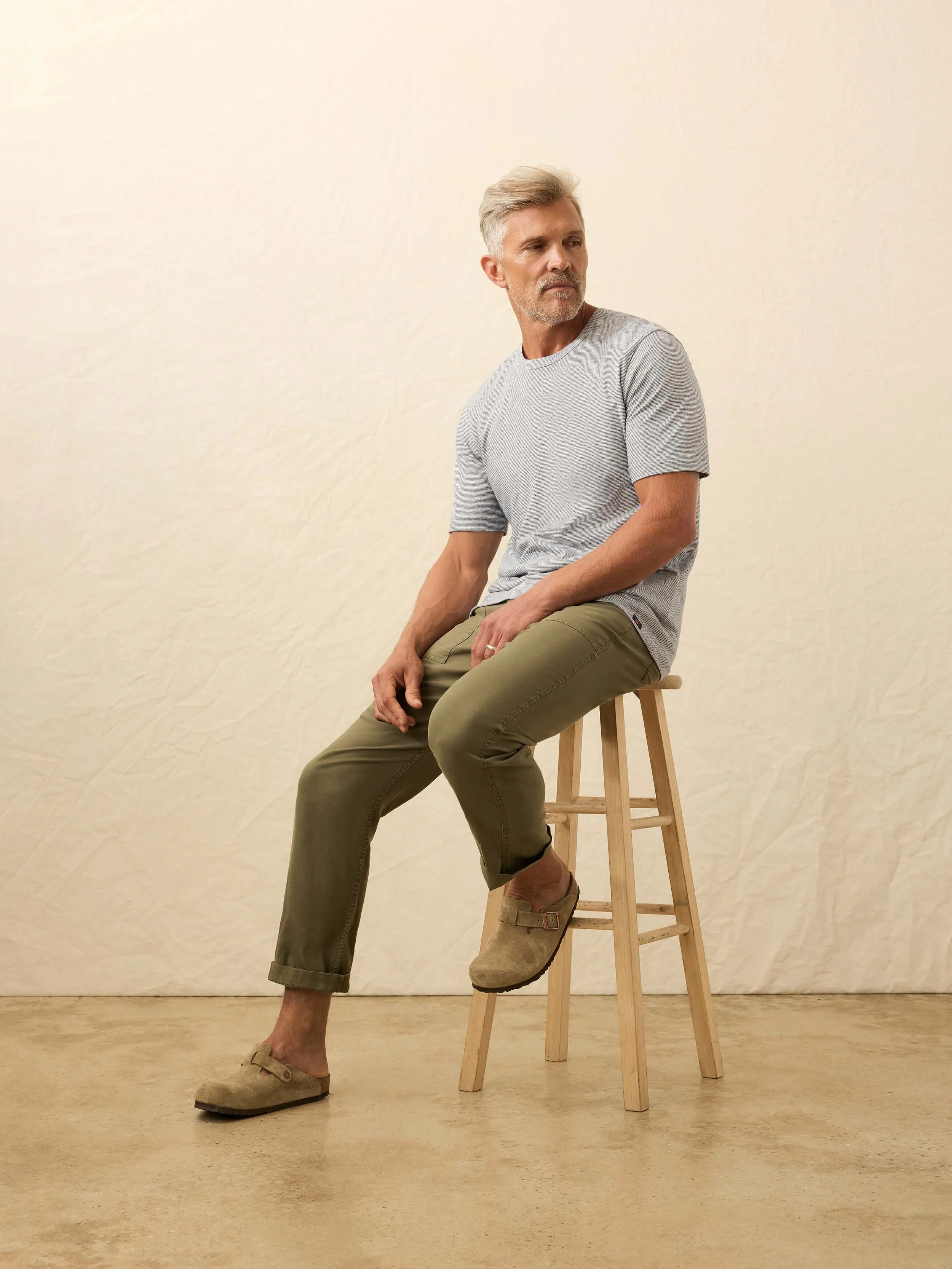 Sunwashed Regenerative Tee - Ice Plunge Stripe sold by Faherty product image thumbnail 3