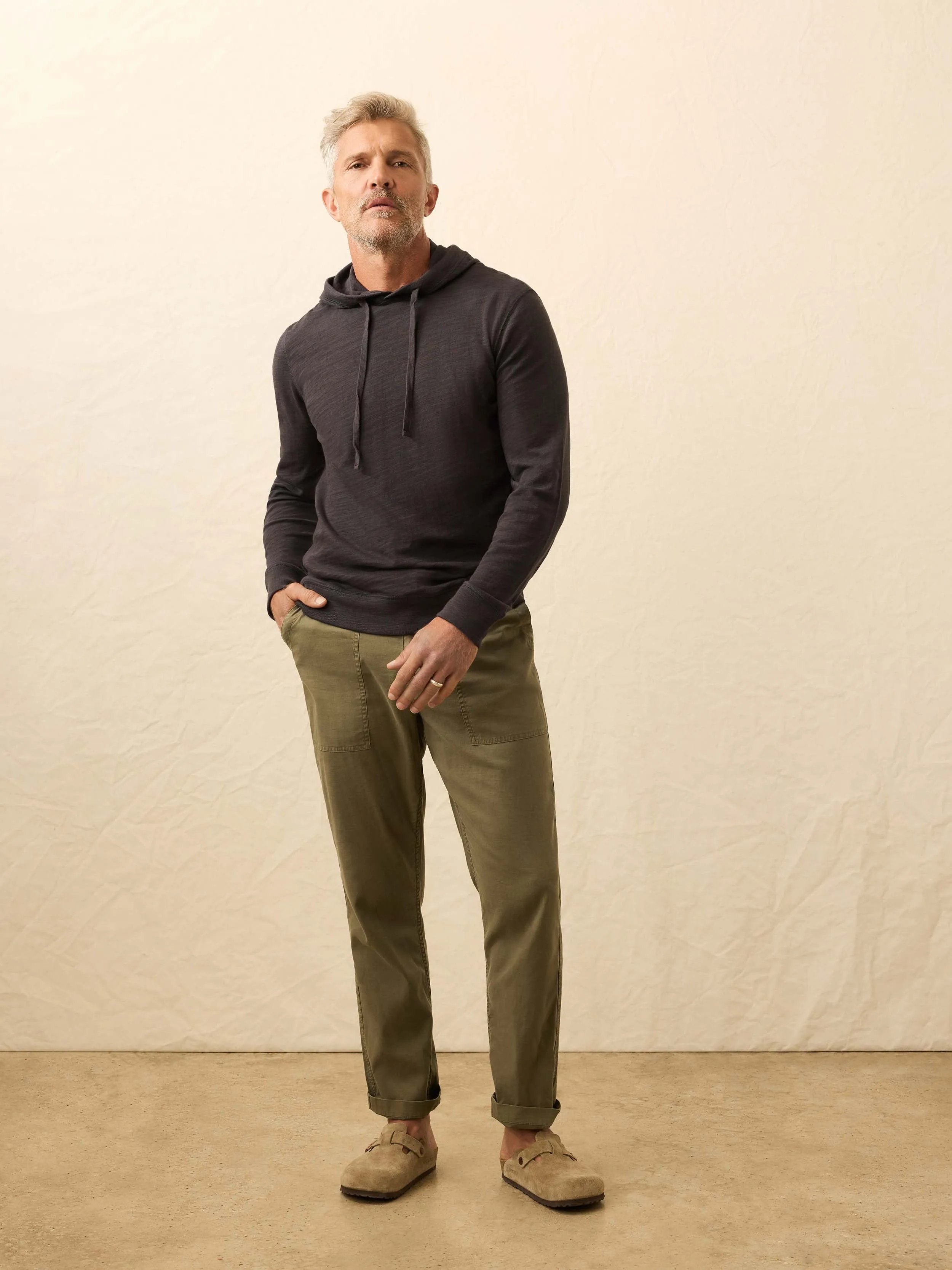 Sunwashed Midweight Organic Hoodie - Ridge Black sold by Faherty product image thumbnail 4