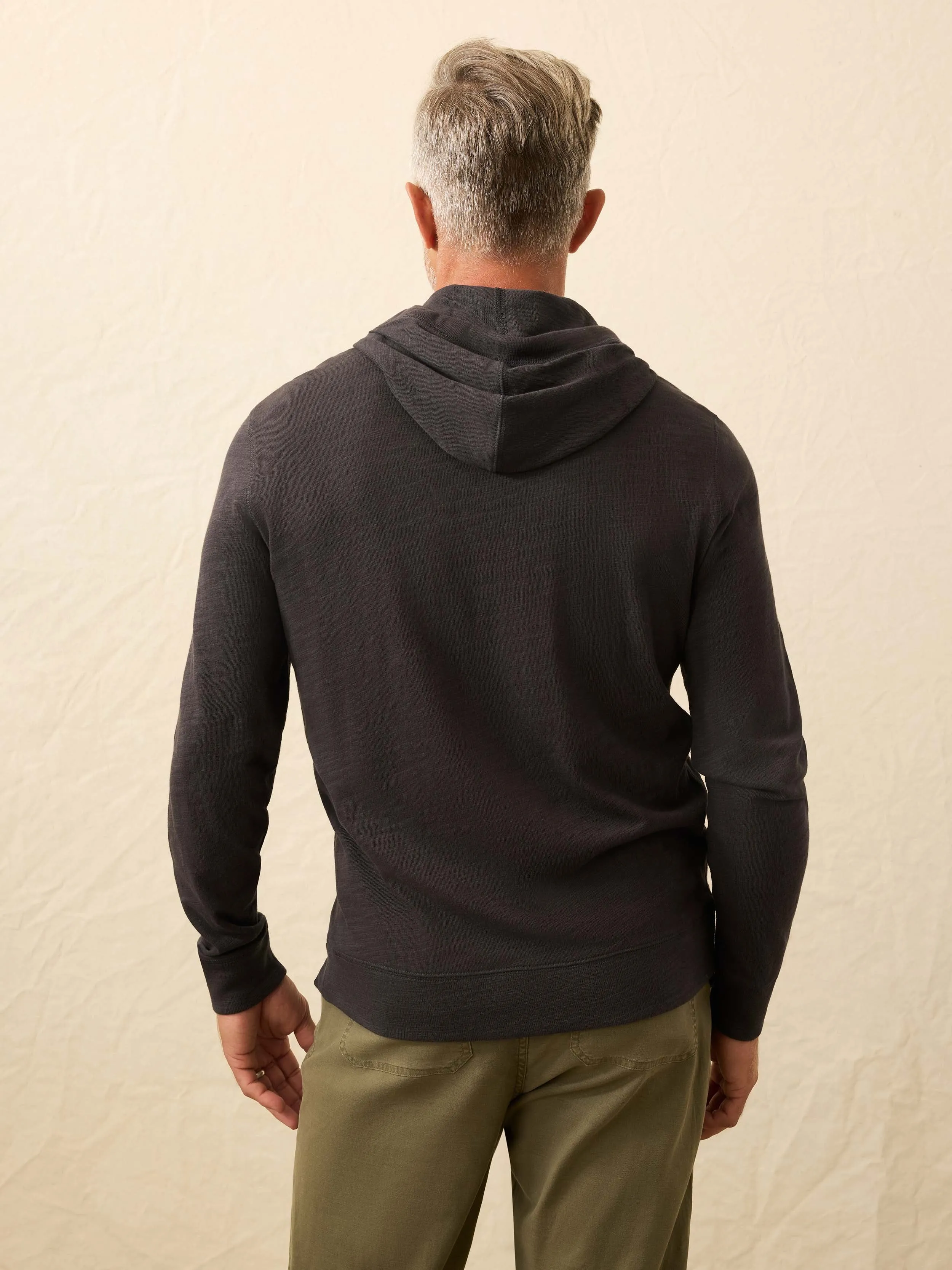 Sunwashed Midweight Organic Hoodie - Ridge Black sold by Faherty product image thumbnail 3