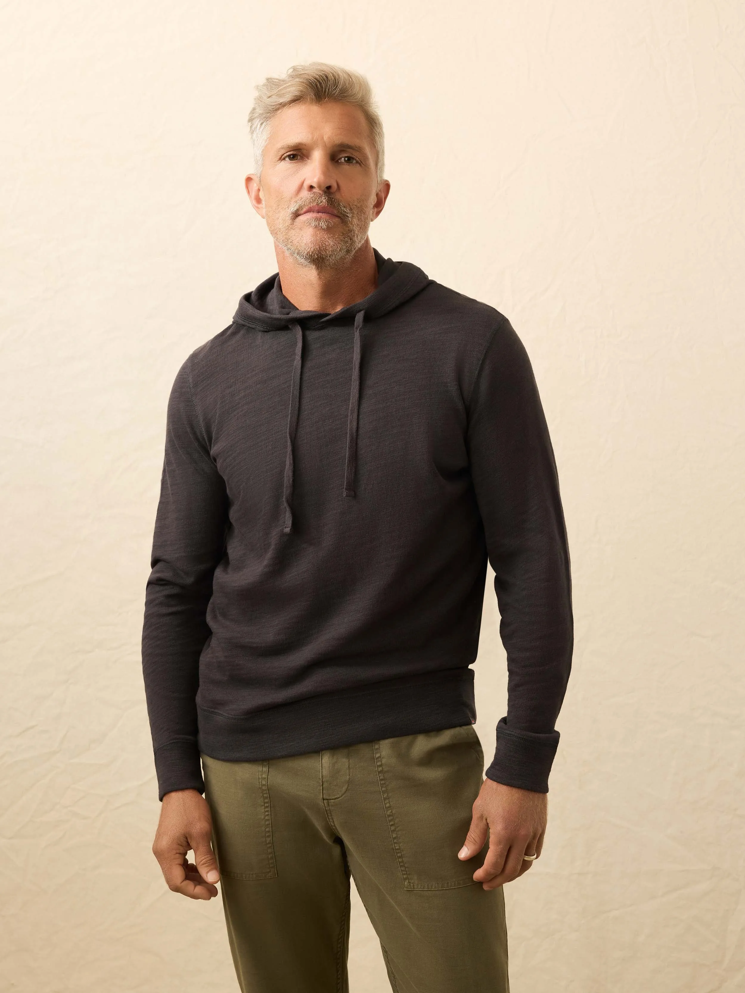 Sunwashed Midweight Organic Hoodie - Ridge Black sold by Faherty