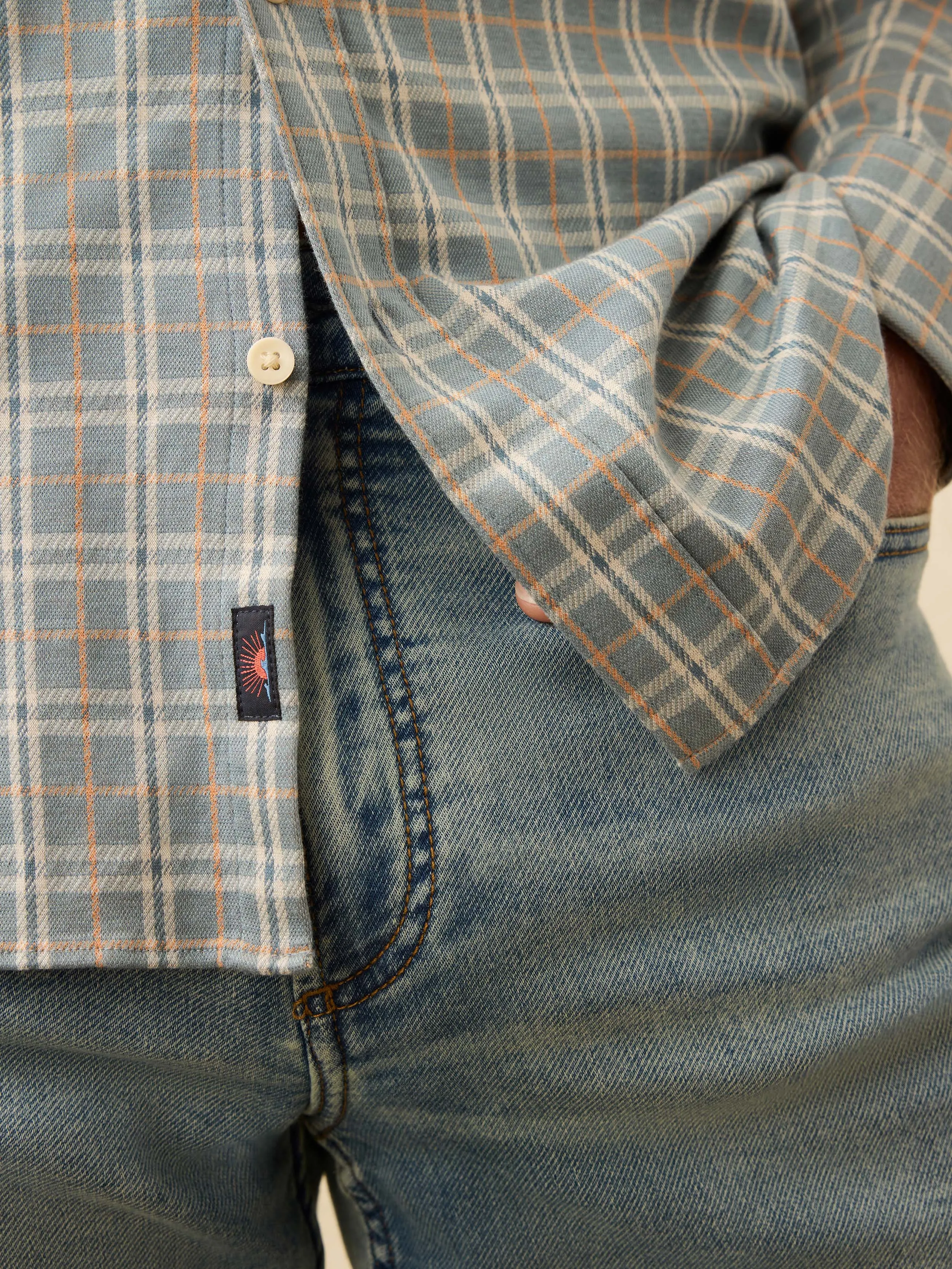 Coastline Knit Shirt - Autumn Storm Plaid sold by Faherty product image thumbnail 5
