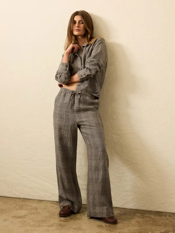 Laidback Linen Pant - Overlook Plaid sold by Faherty