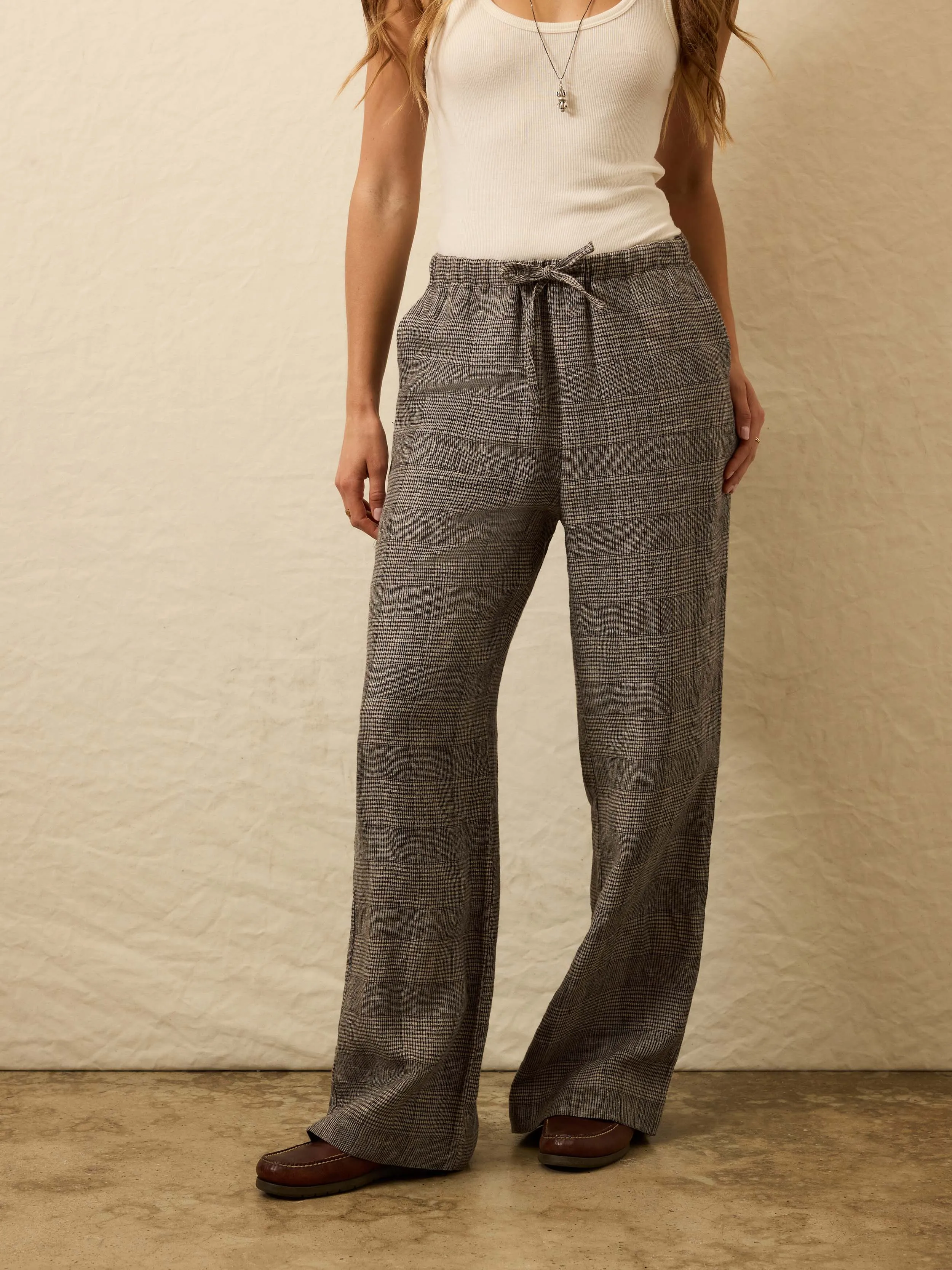 Laidback Linen Pant - Overlook Plaid sold by Faherty product image thumbnail 3