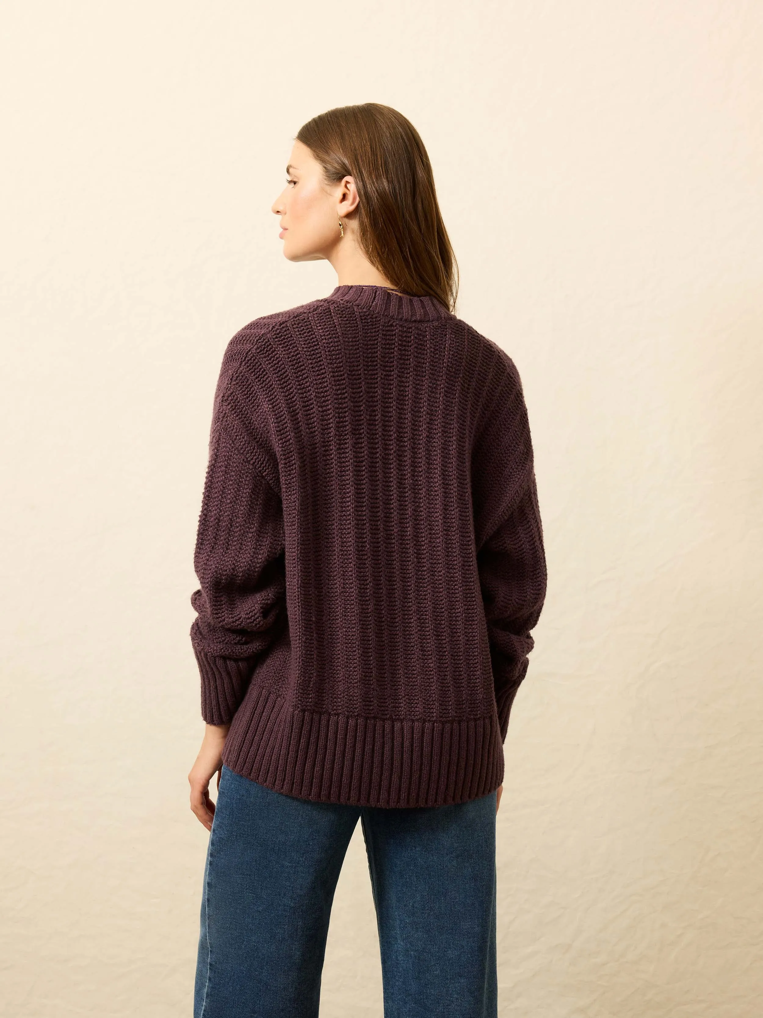 Heirloom Cotton Relaxed Cardigan - Huckleberry sold by Faherty product image thumbnail 5