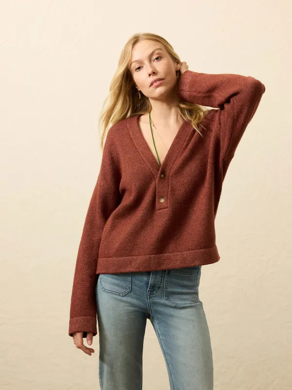 Jackson V Neck Popover - Smoked Paprika sold by Faherty