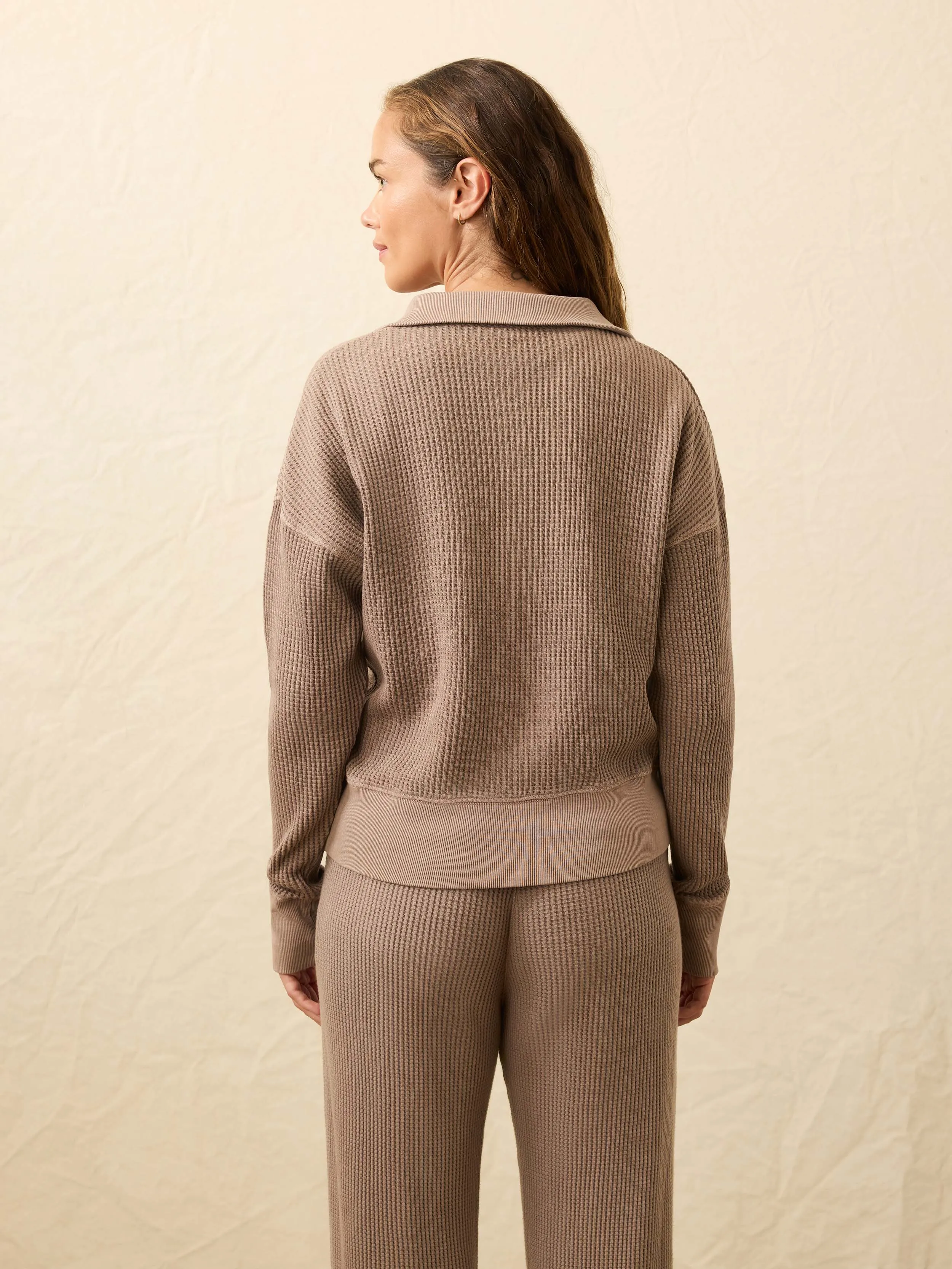 Après Waffle Henley - Wood Smoke sold by Faherty product image thumbnail 3