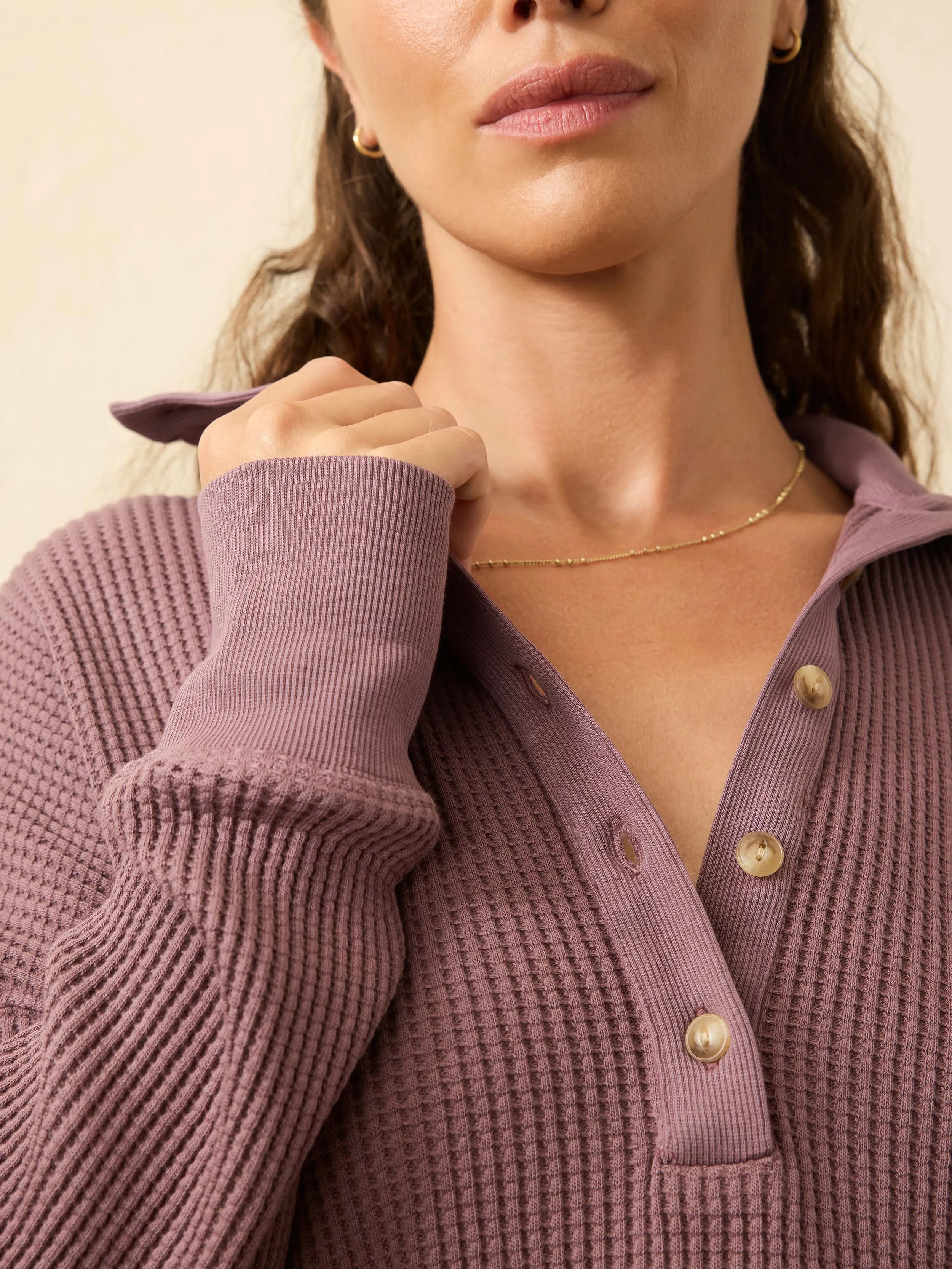 Après Waffle Henley - Flint sold by Faherty product image thumbnail 2