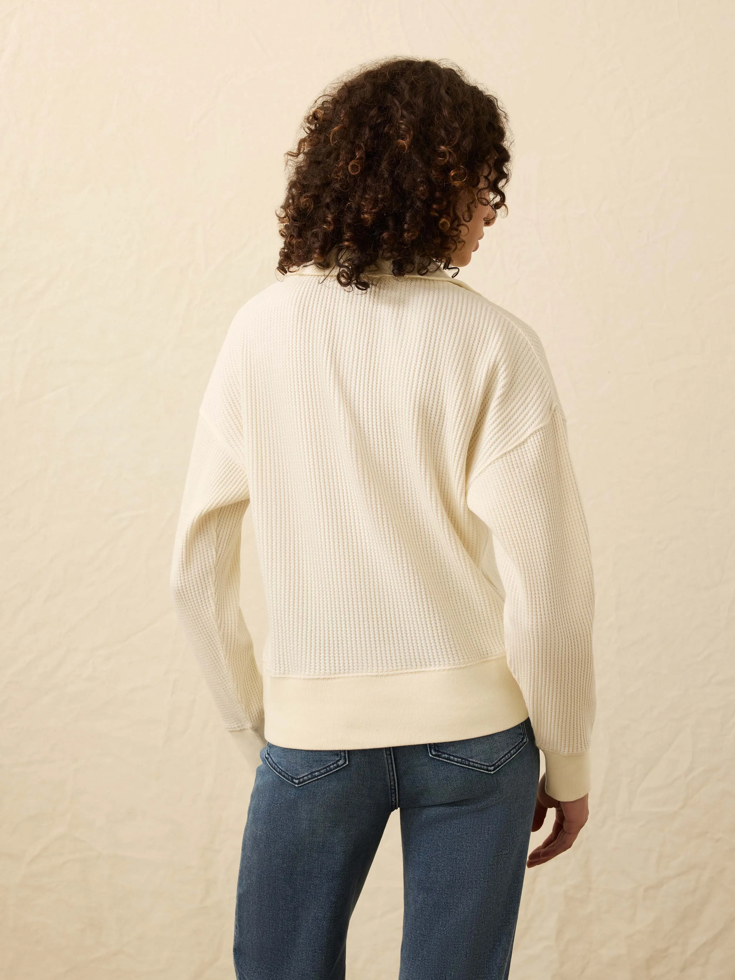 Apres Waffle Henley - Coastal Cream sold by Faherty product image thumbnail 3