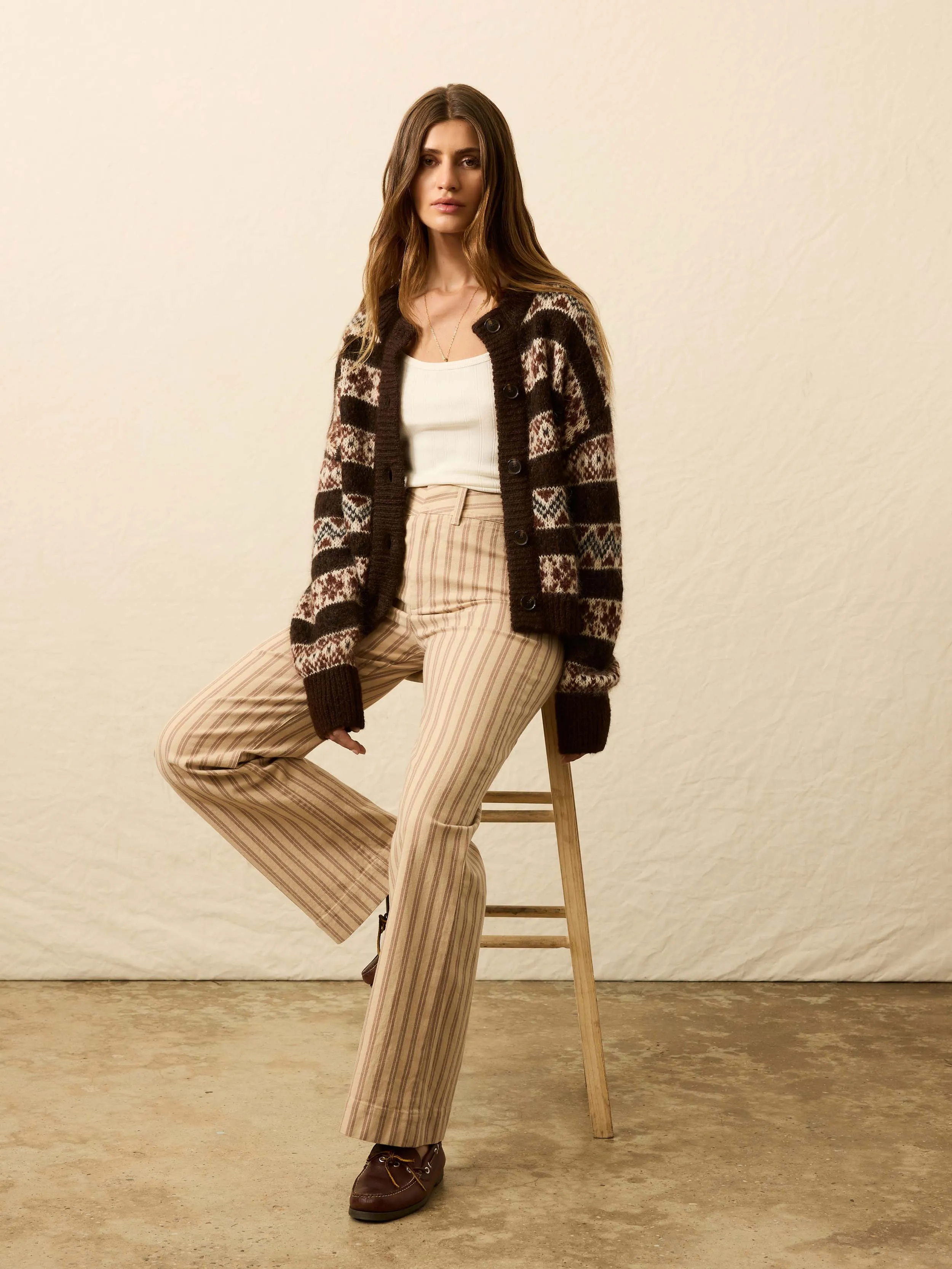 Twill Tide Slim Straight Pant - Pebble Shore Stripe sold by Faherty product image thumbnail 5