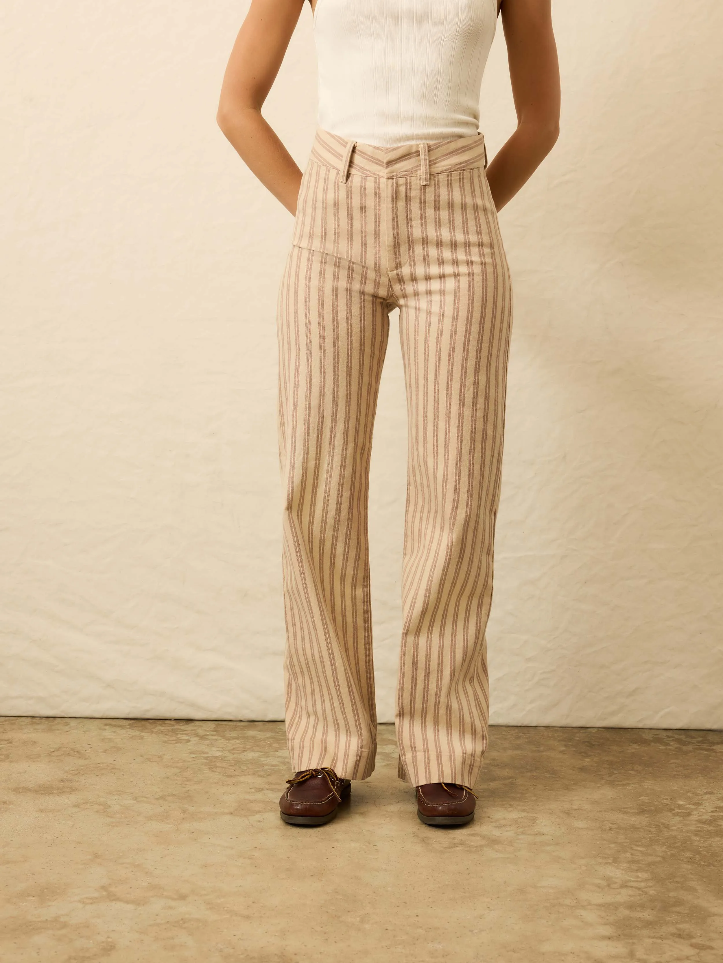 Twill Tide Slim Straight Pant - Pebble Shore Stripe sold by Faherty product image thumbnail 3