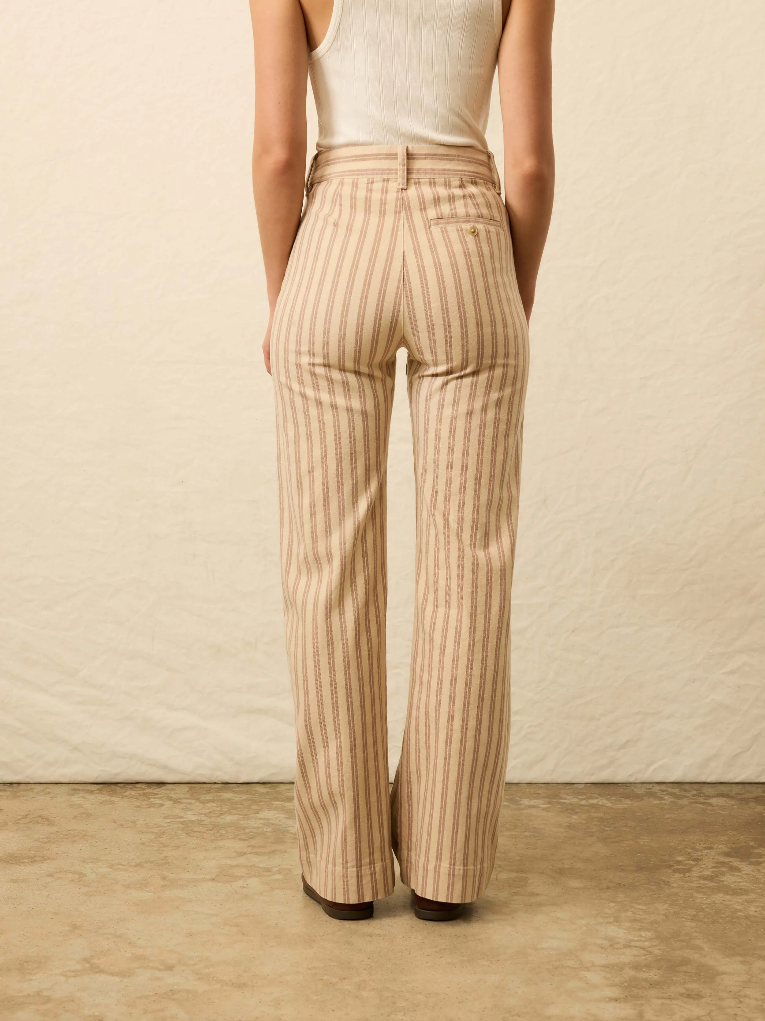 Twill Tide Slim Straight Pant - Pebble Shore Stripe sold by Faherty product image thumbnail 4