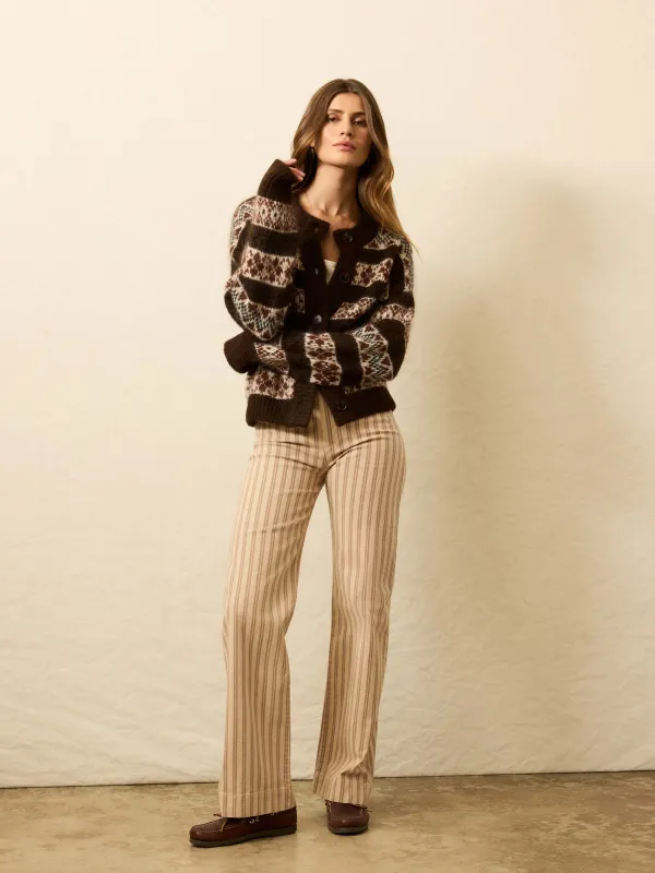 Twill Tide Slim Straight Pant - Pebble Shore Stripe sold by Faherty