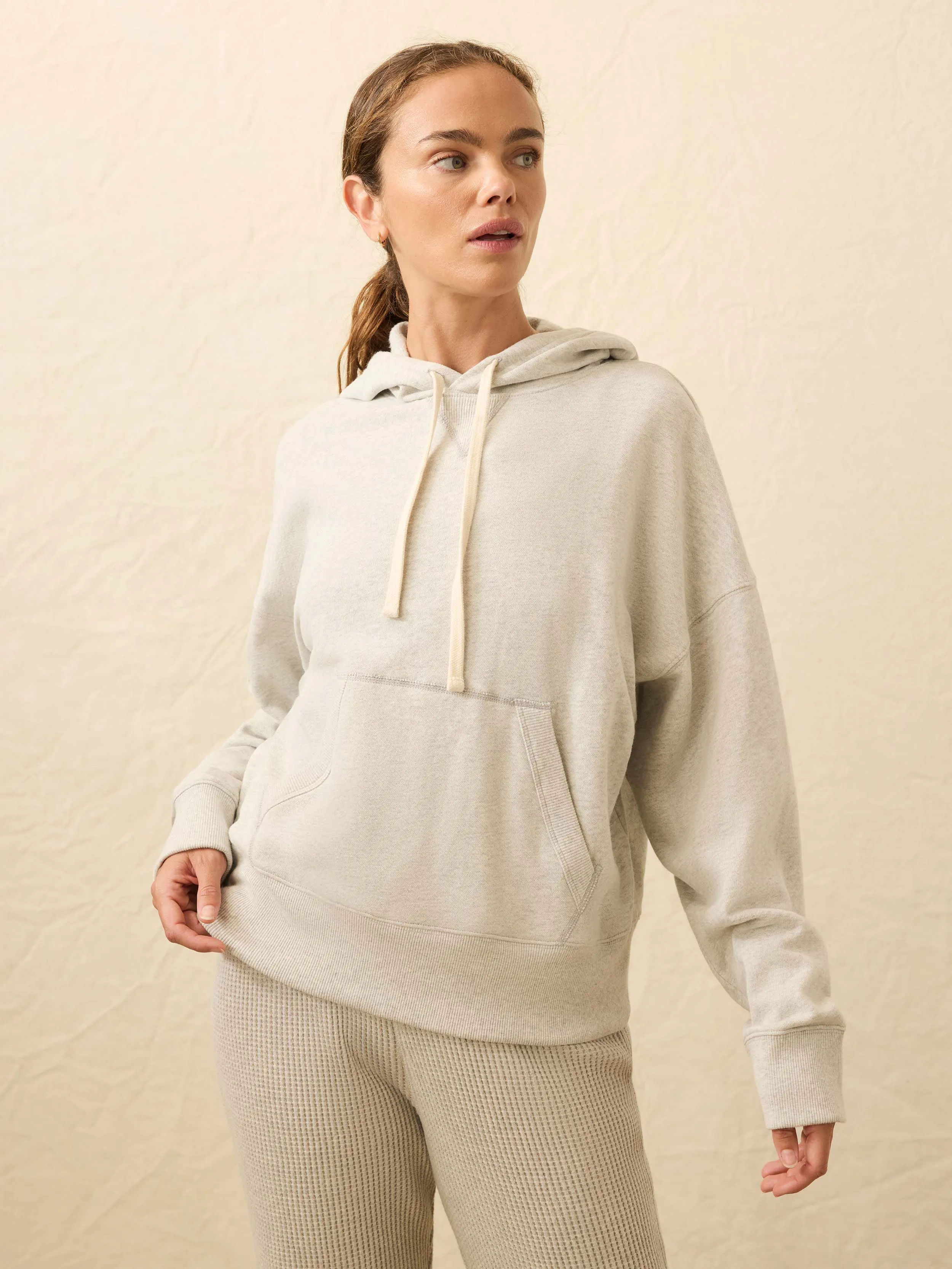 High Standard Fleece Hoodie - Light Grey Heather sold by Faherty product image thumbnail 4