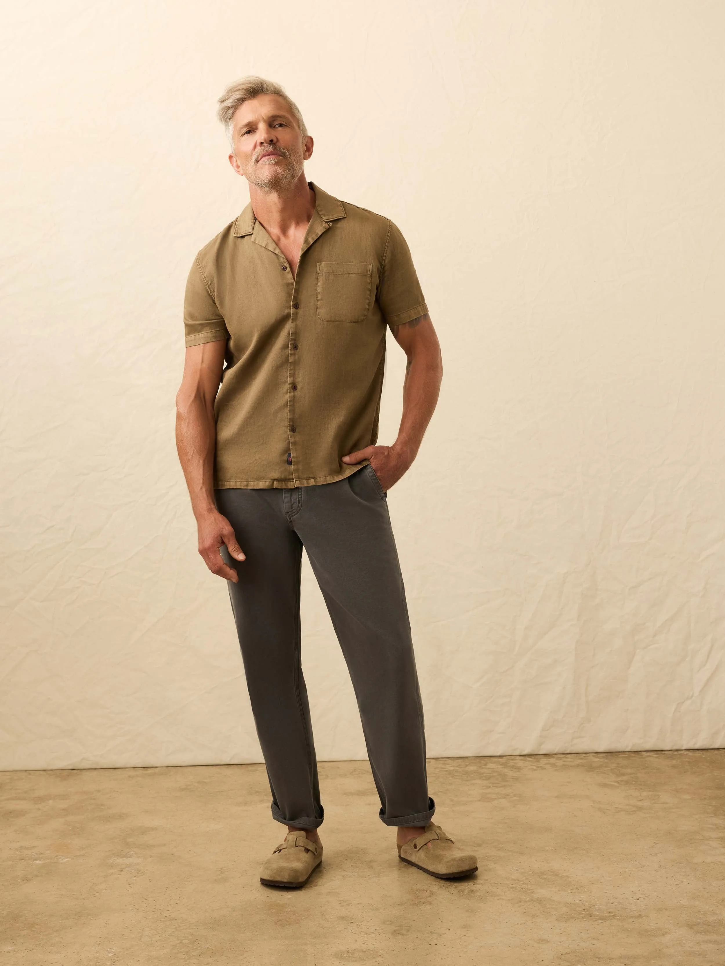 Short-Sleeve Hemp Blend Shirt - Timber sold by Faherty product image thumbnail 3