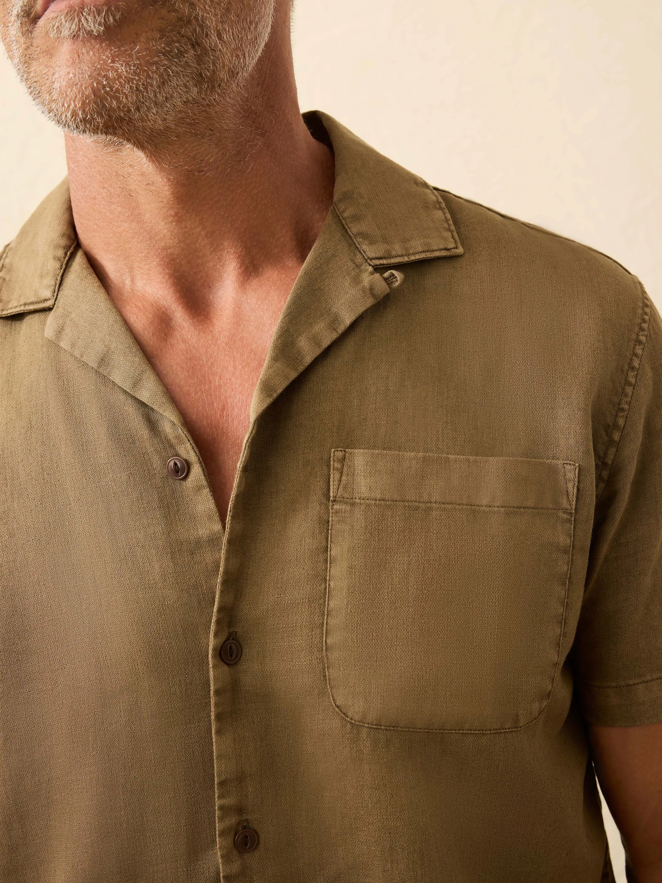 Short-Sleeve Hemp Blend Shirt - Timber sold by Faherty product image thumbnail 2