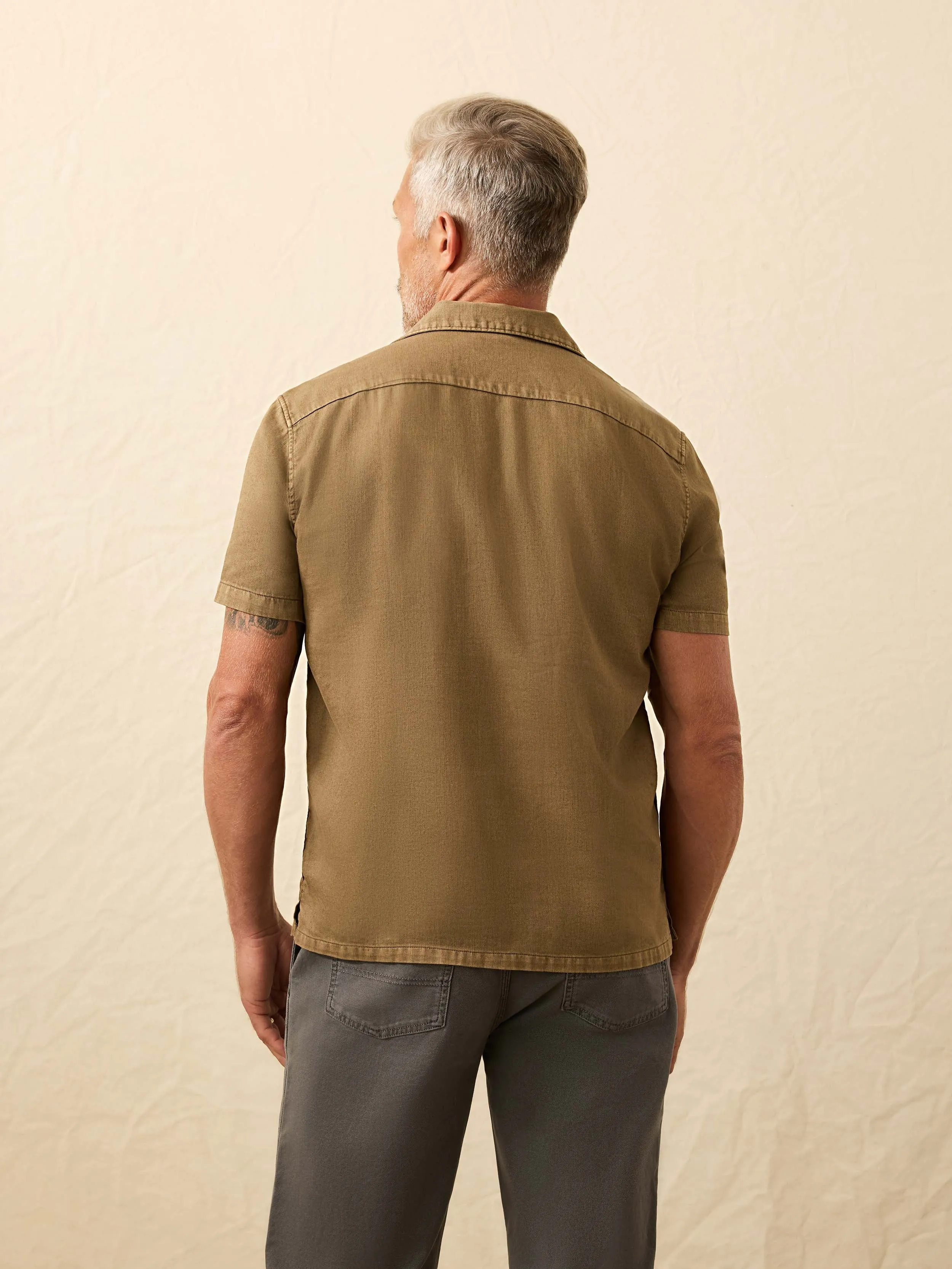 Short-Sleeve Hemp Blend Shirt - Timber sold by Faherty product image thumbnail 5