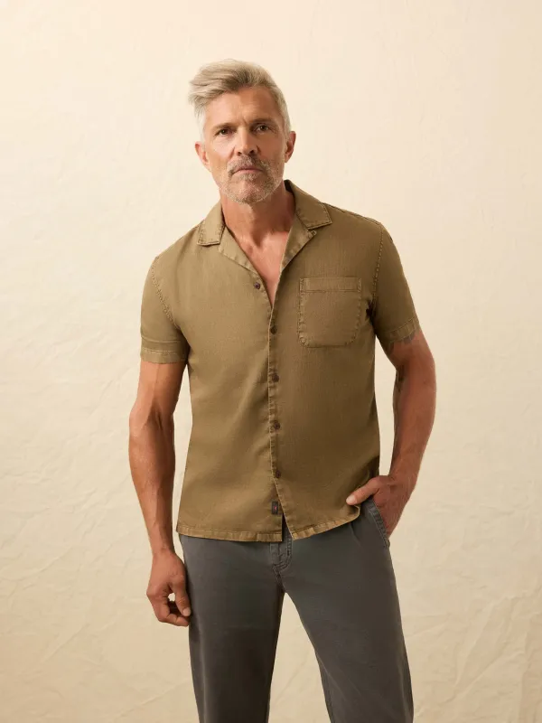Short-Sleeve Hemp Blend Shirt - Timber sold by Faherty